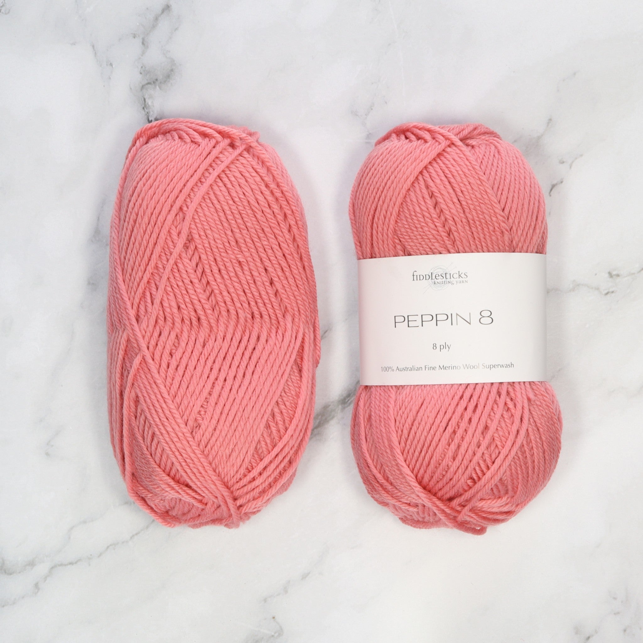 Fiddlesticks Peppin 8 in colourway Rose – 8ply weight wool yarn