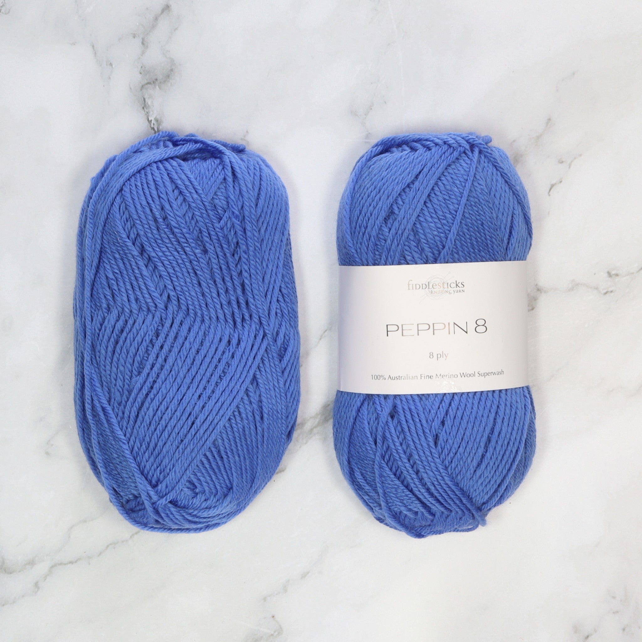 Fiddlesticks Peppin 8 in colourway Sapphire – 8ply weight wool yarn