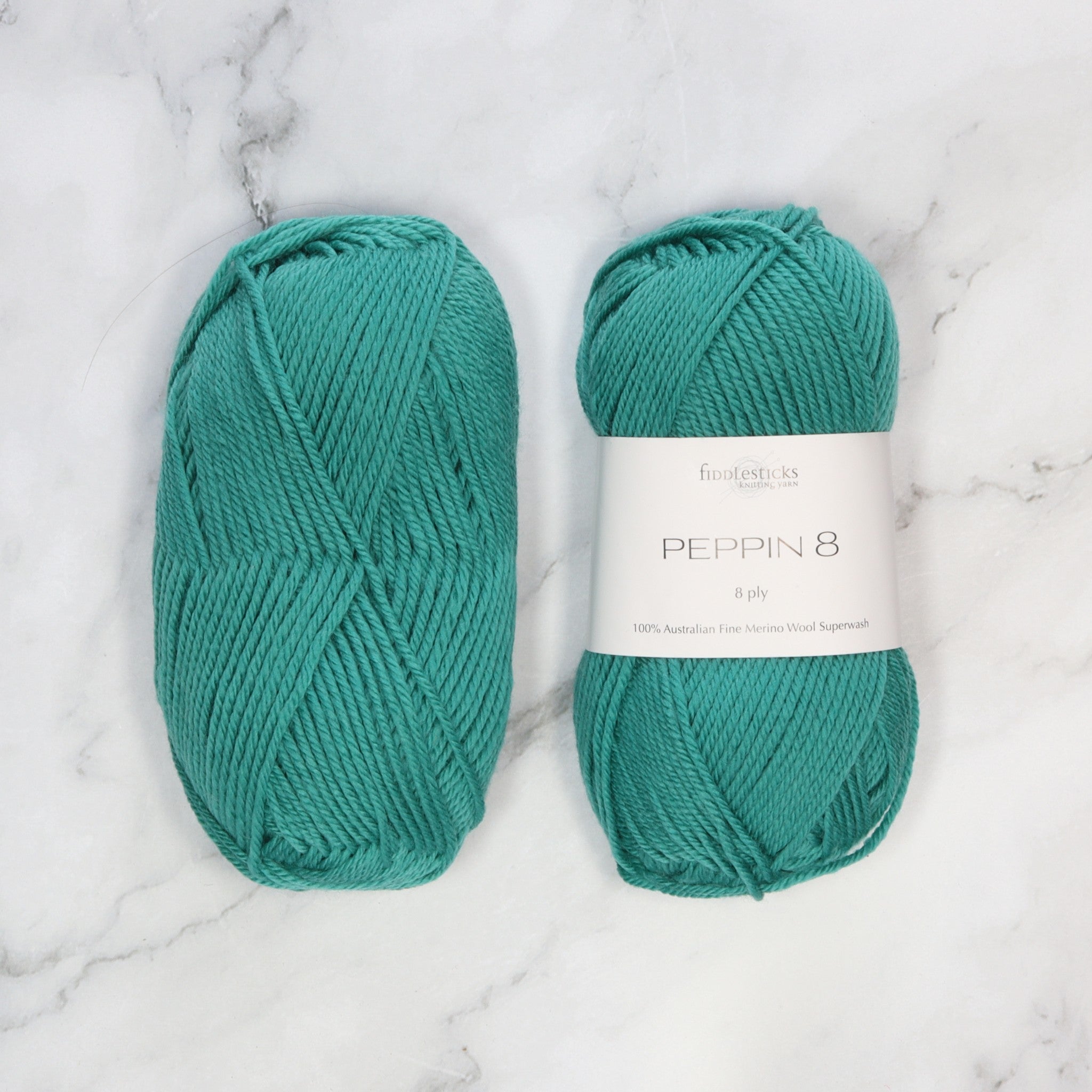 Fiddlesticks Peppin 8 in colourway Cyan – 8ply weight wool yarn