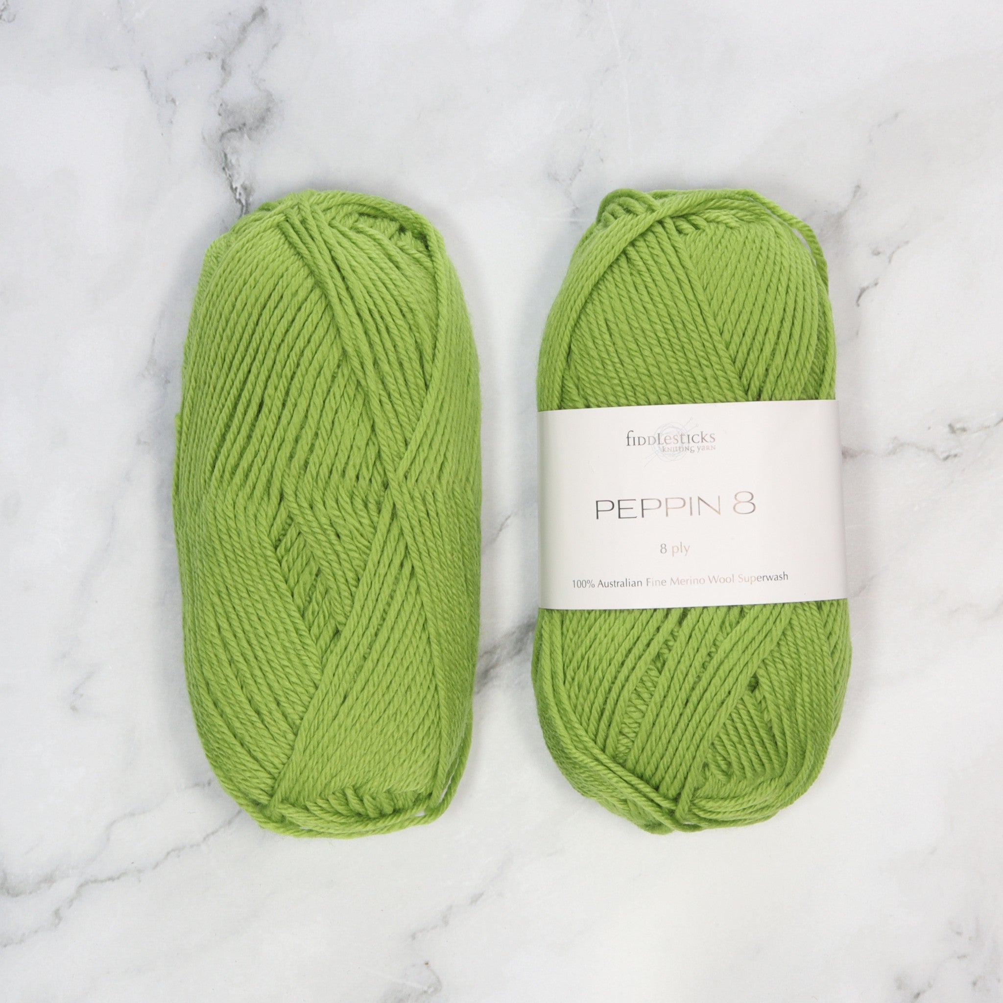 Fiddlesticks Peppin 8 in colourway Avocado – 8ply weight wool yarn