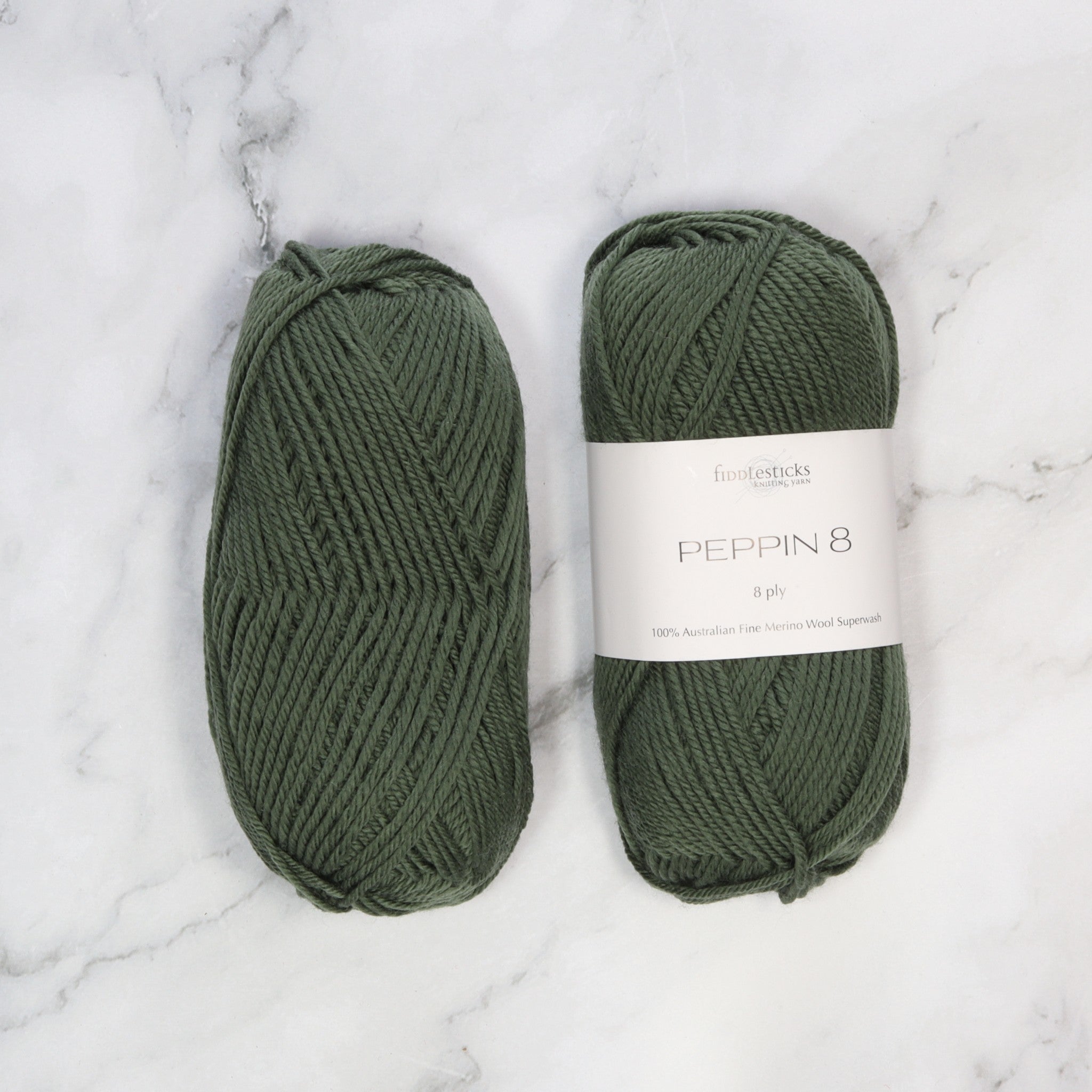 Fiddlesticks Peppin 8 in colourway Fern – 8ply weight wool yarn