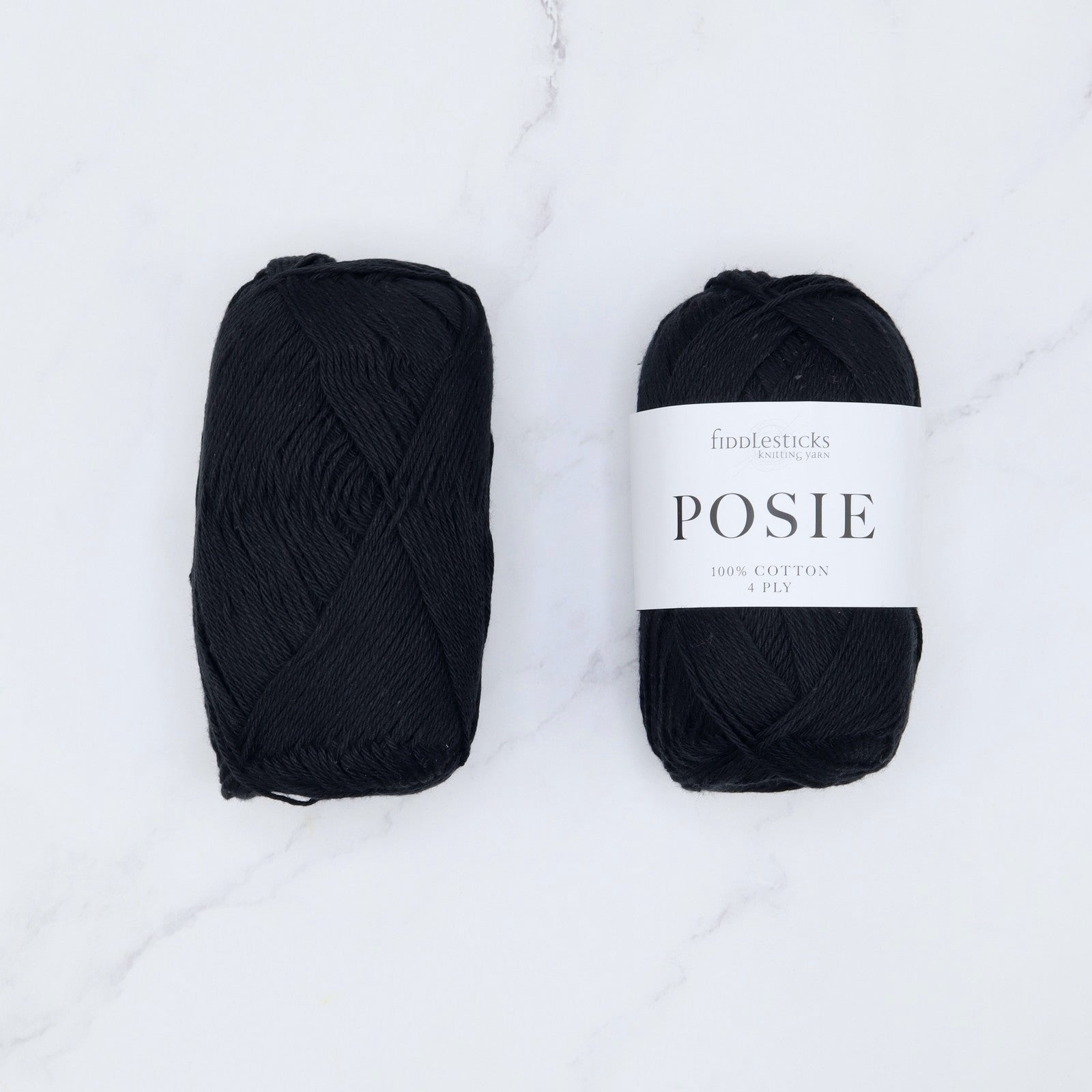 Fiddlesticks Posie in colourway Black – 4ply weight cotton yarn