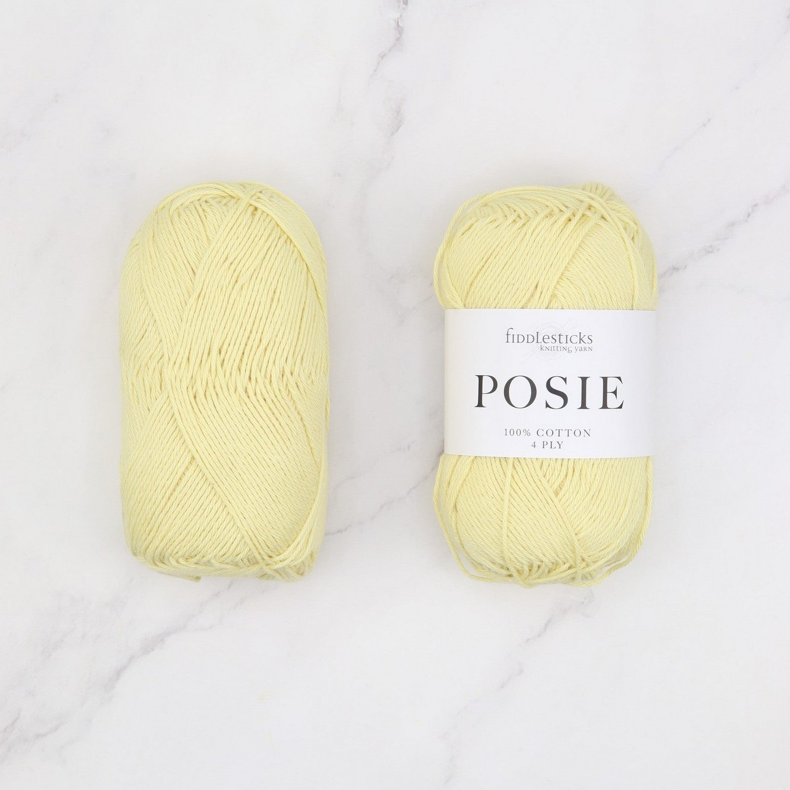 Fiddlesticks Posie in colourway Butter – 4ply weight cotton yarn