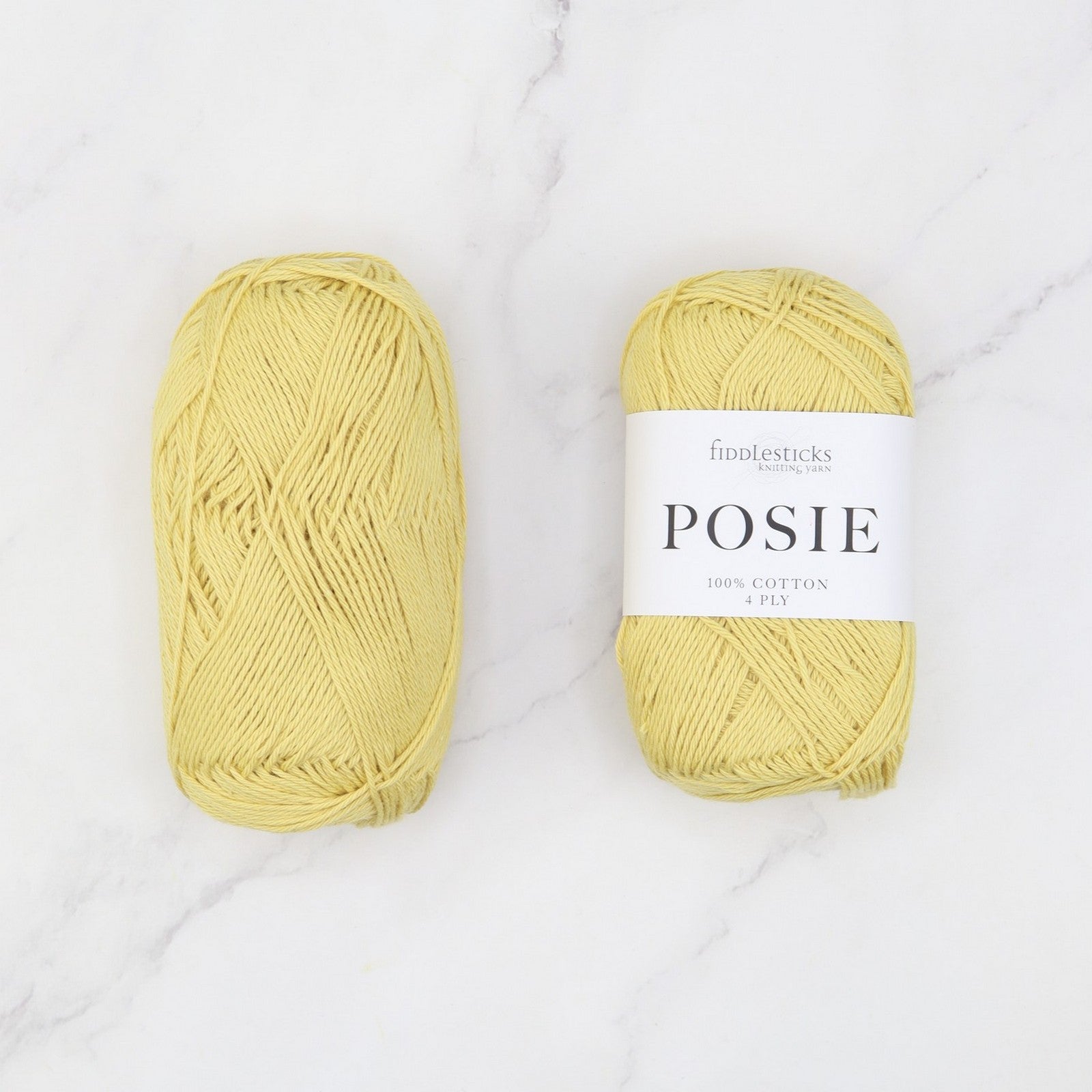 Fiddlesticks Posie in colourway Banana – 4ply weight cotton yarn