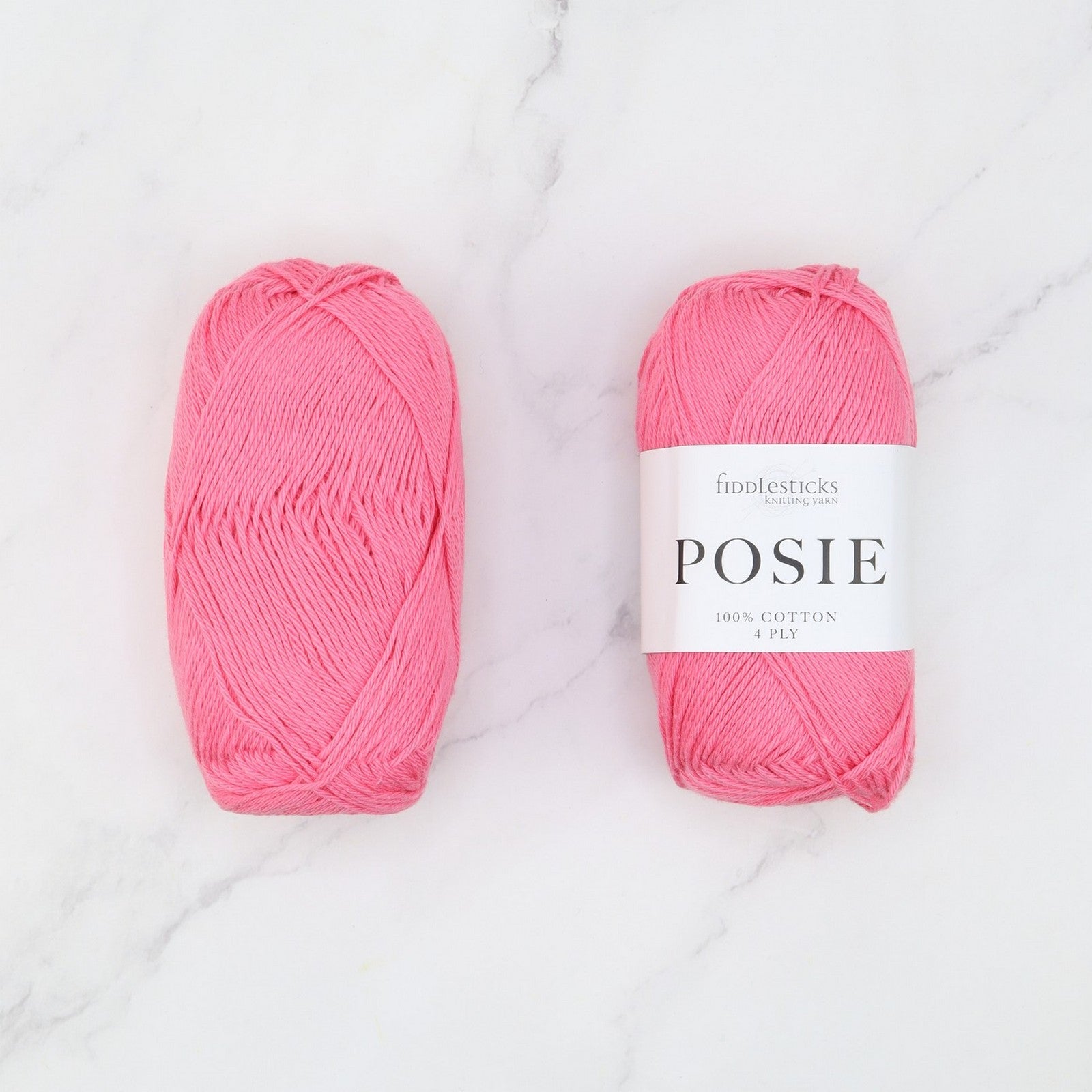 Fiddlesticks Posie in colourway Lipstick – 4ply weight cotton yarn
