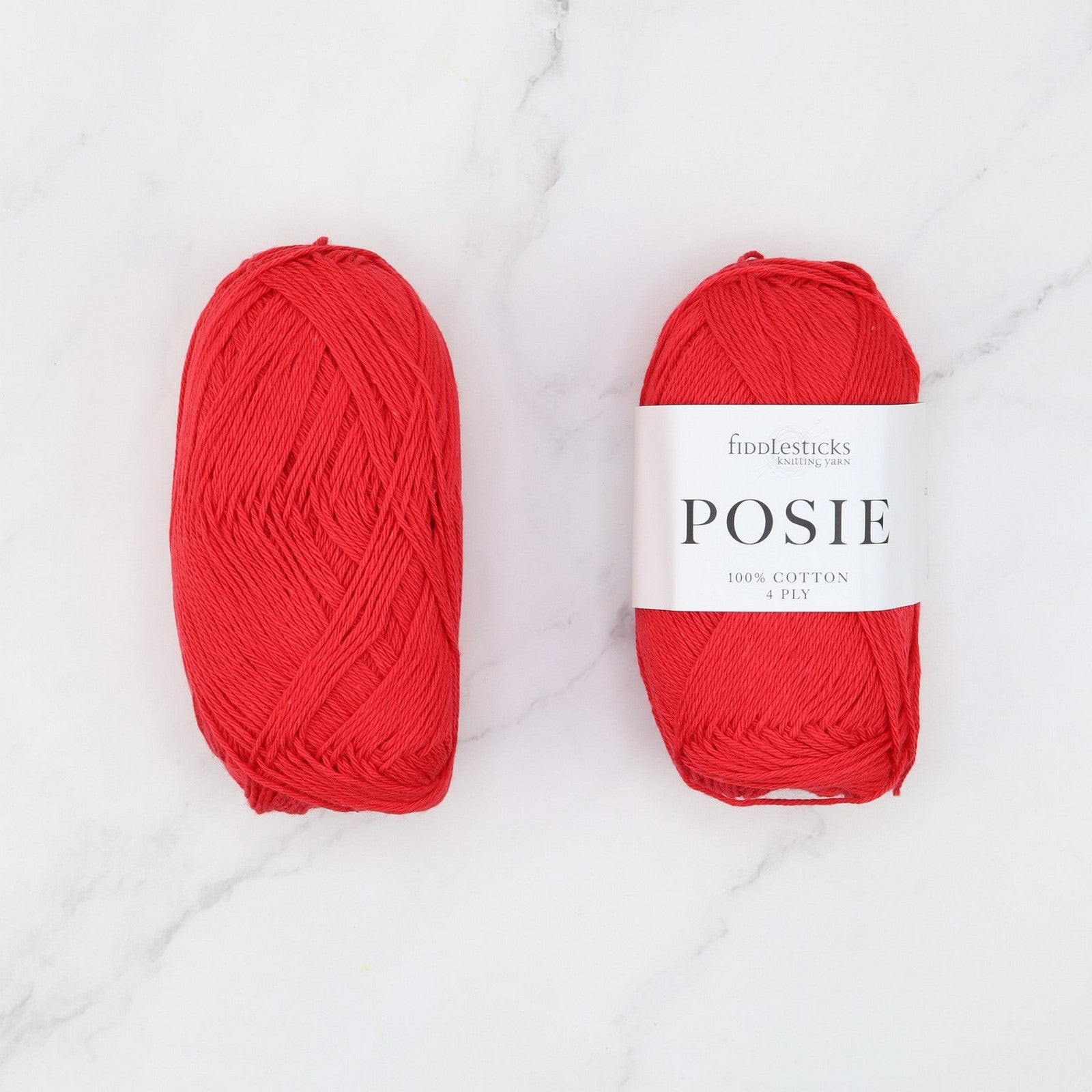 Fiddlesticks Posie in colourway Red – 4ply weight cotton yarn