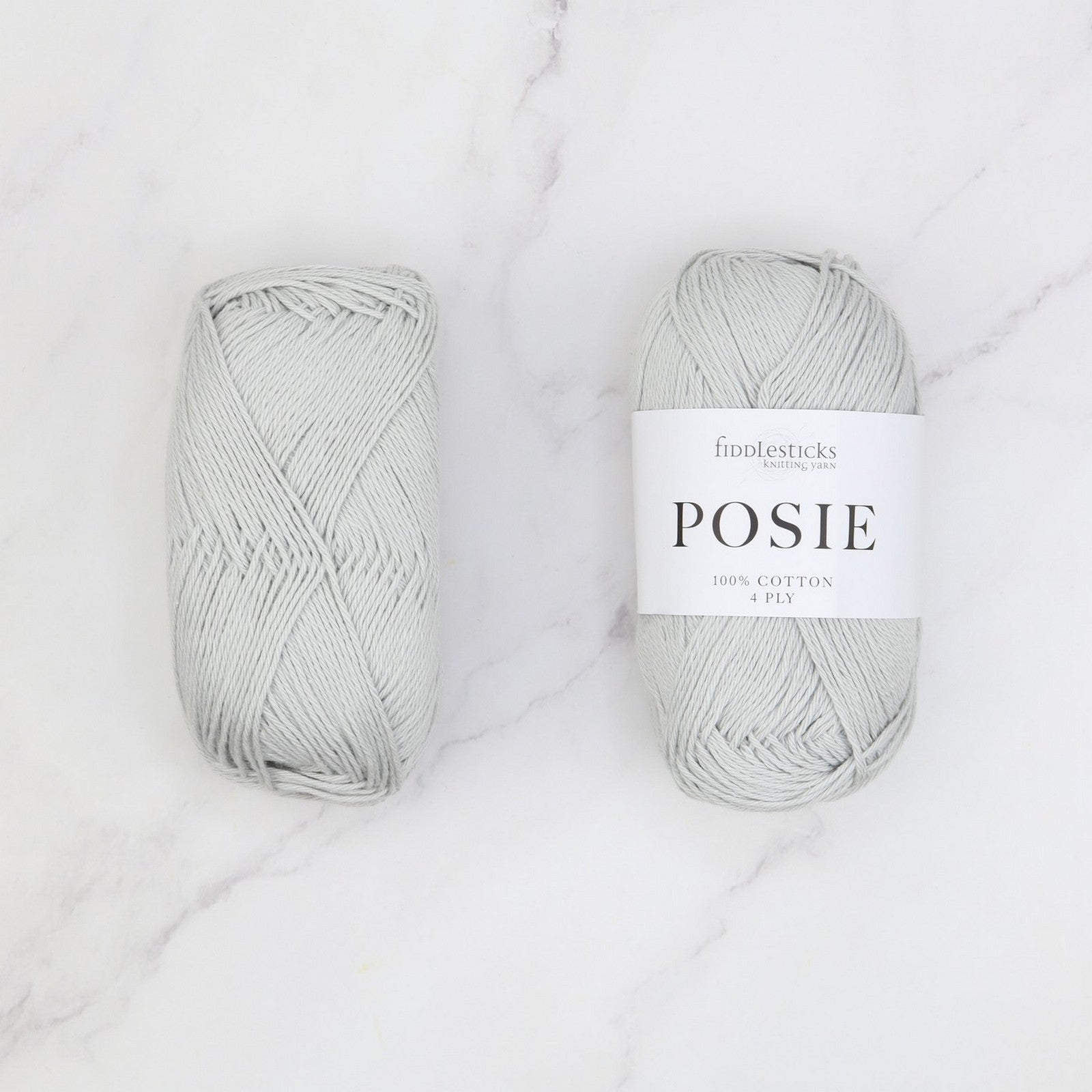Fiddlesticks Posie in colourway Silver – 4ply weight cotton yarn
