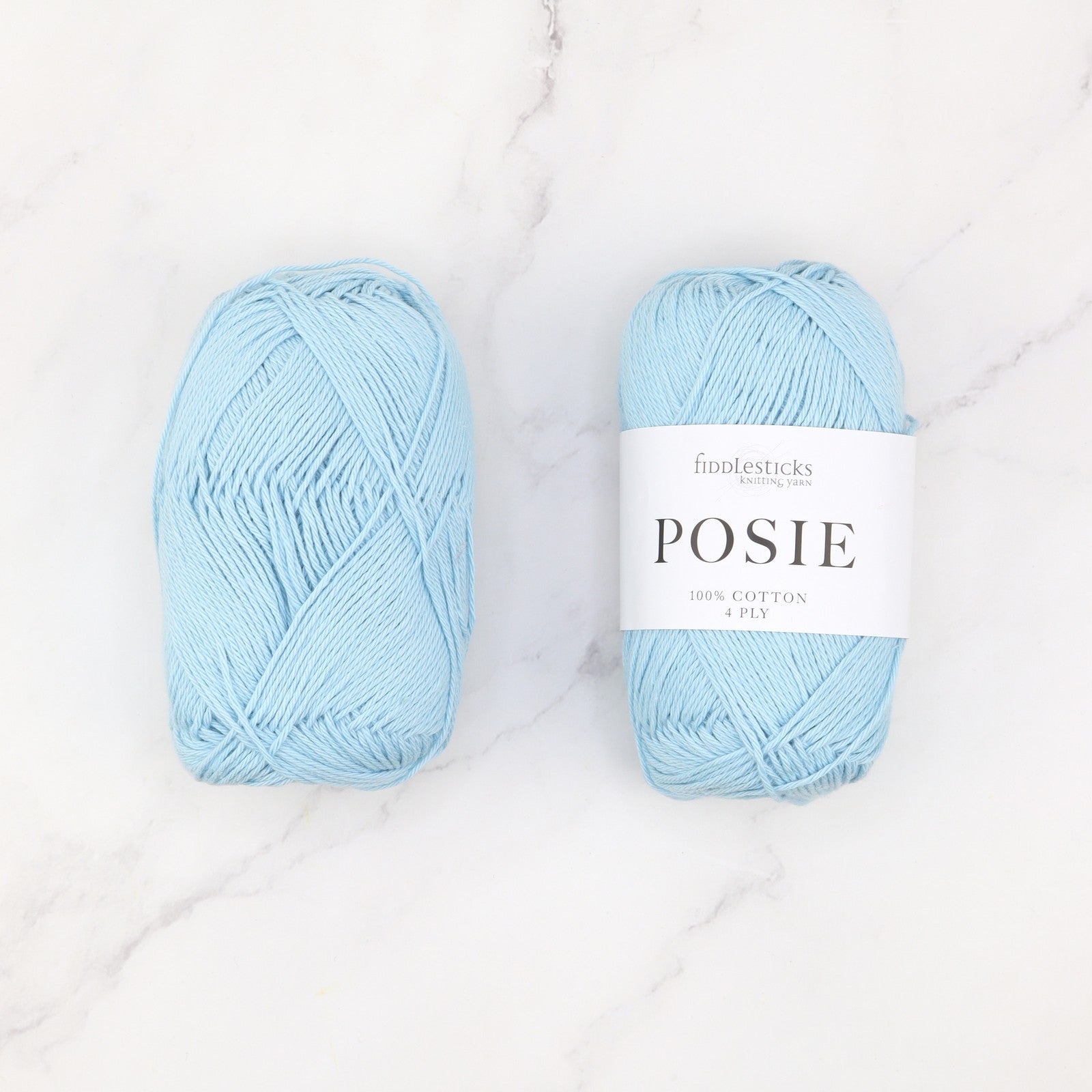 Fiddlesticks Posie in colourway Sky – 4ply weight cotton yarn