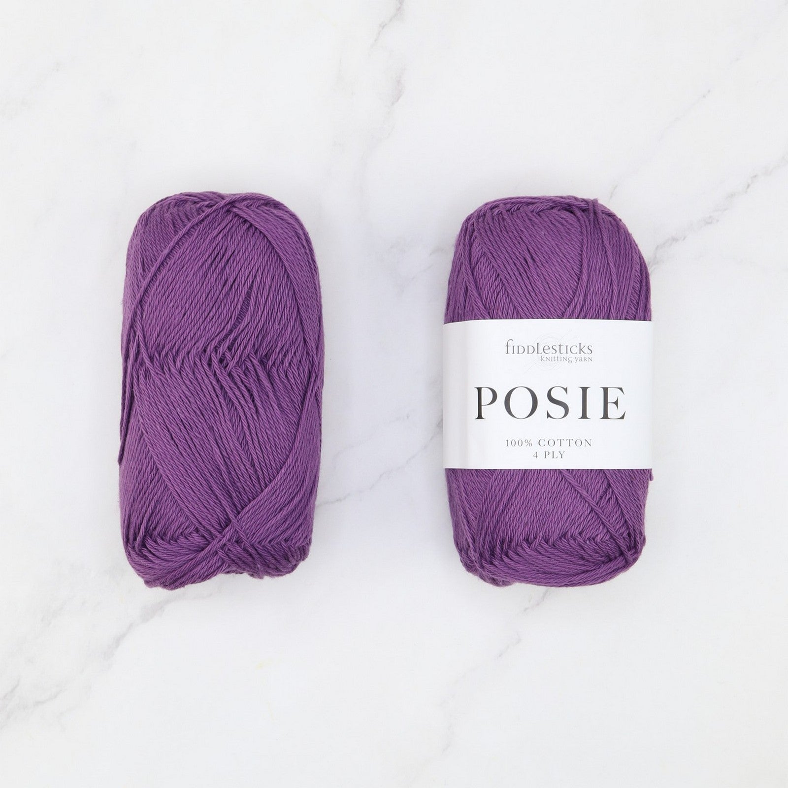 Fiddlesticks Posie in colourway Plum – 4ply weight cotton yarn