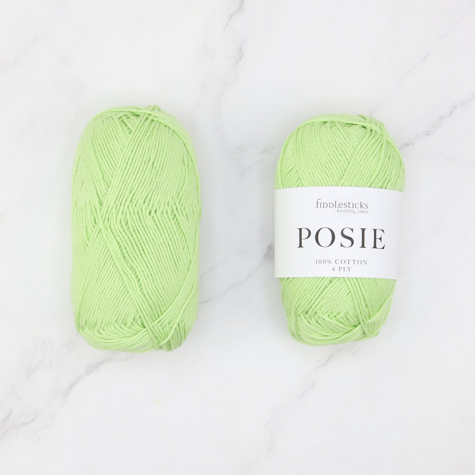 Fiddlesticks Posie in colourway Mint – 4ply weight cotton yarn