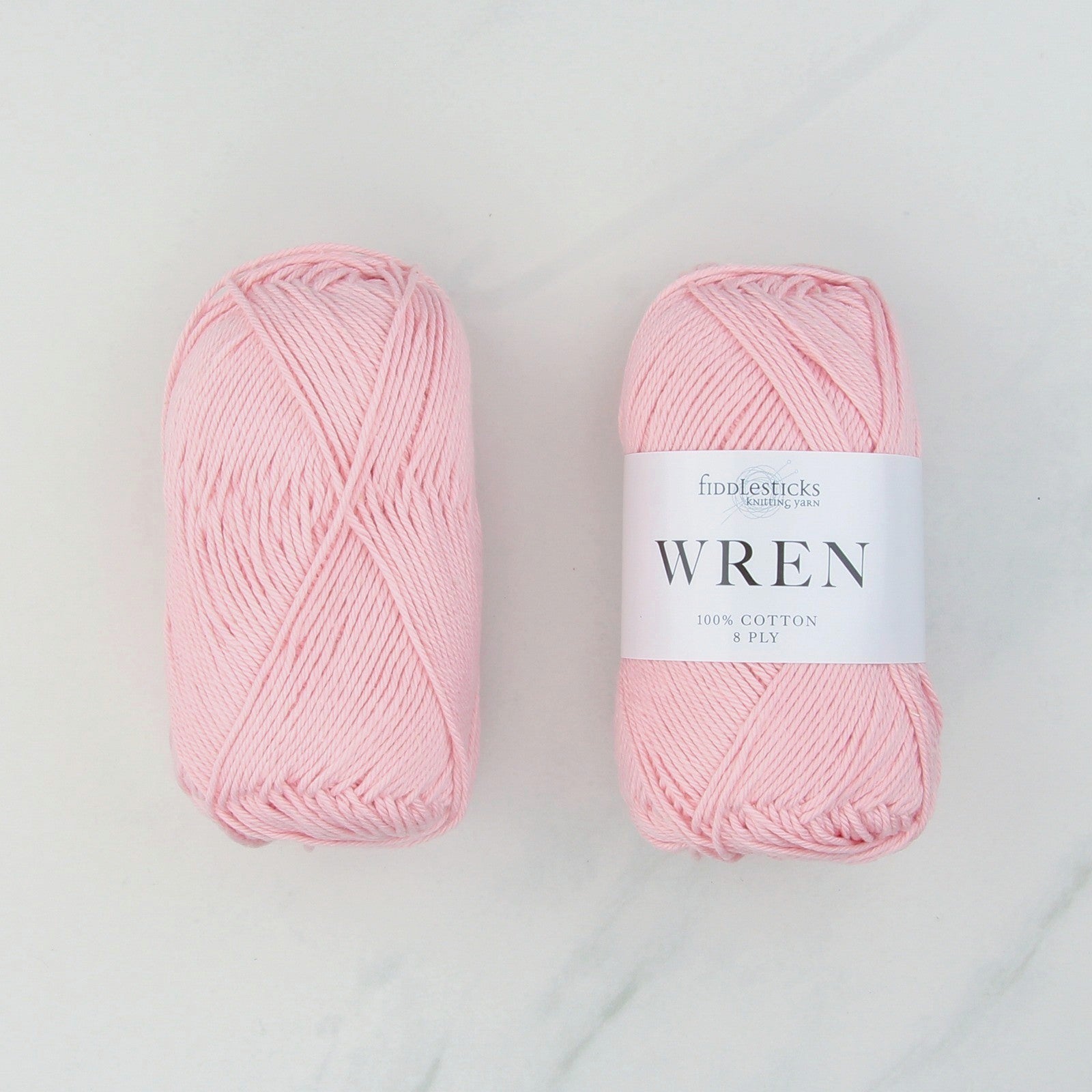 Fiddlesticks Wren in colourway W 009 Peony – 8ply weight cotton yarn