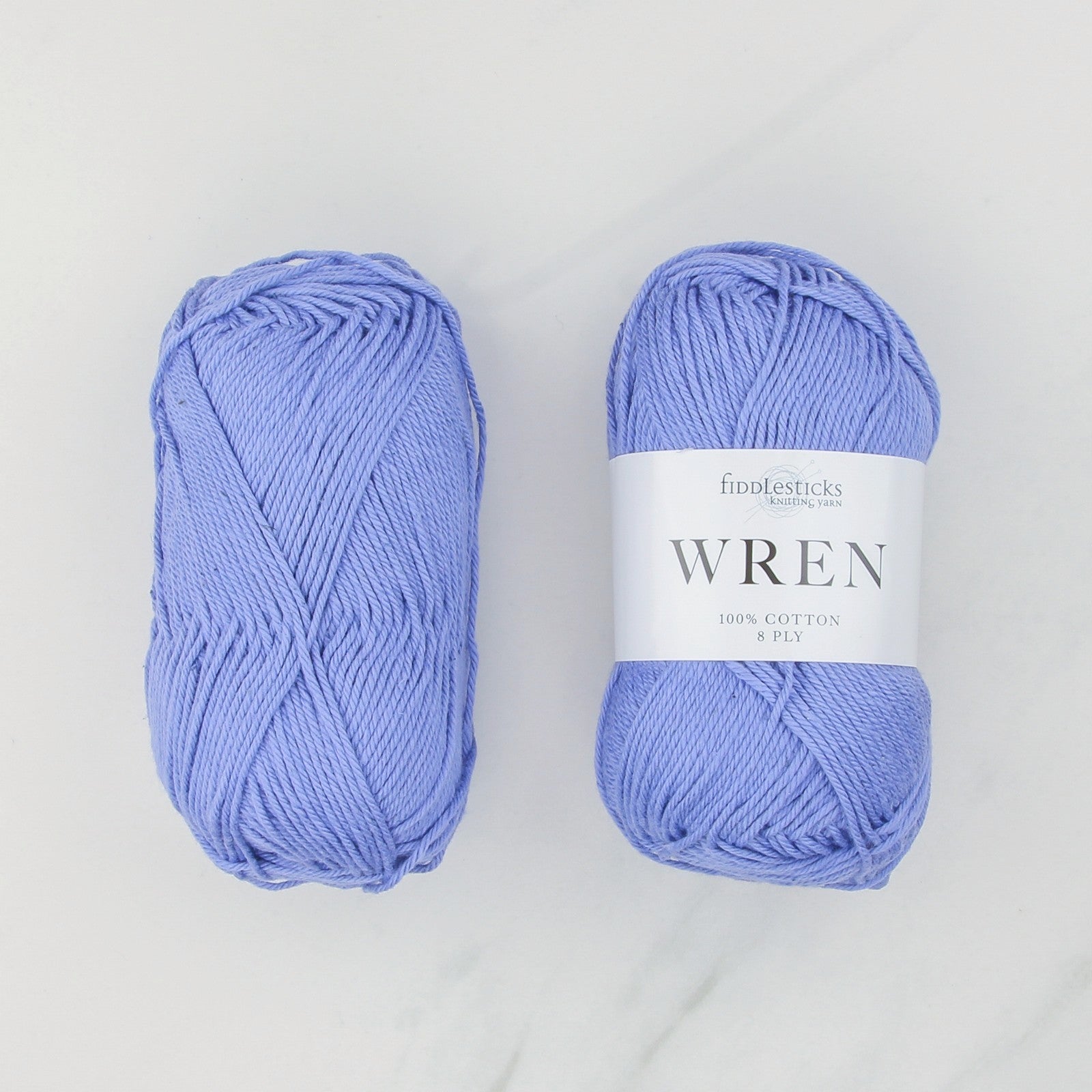 Fiddlesticks Wren in colourway W 026 Cornflower – 8ply weight cotton yarn