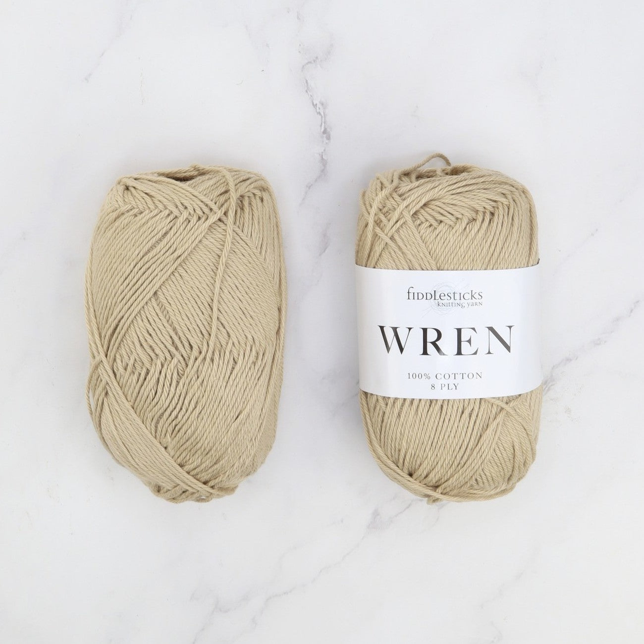Fiddlesticks Wren in colourway W 037 Suede – 8ply weight cotton yarn