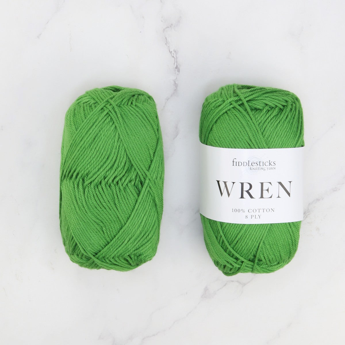 Fiddlesticks Wren in colourway W 049 Grass – 8ply weight cotton yarn