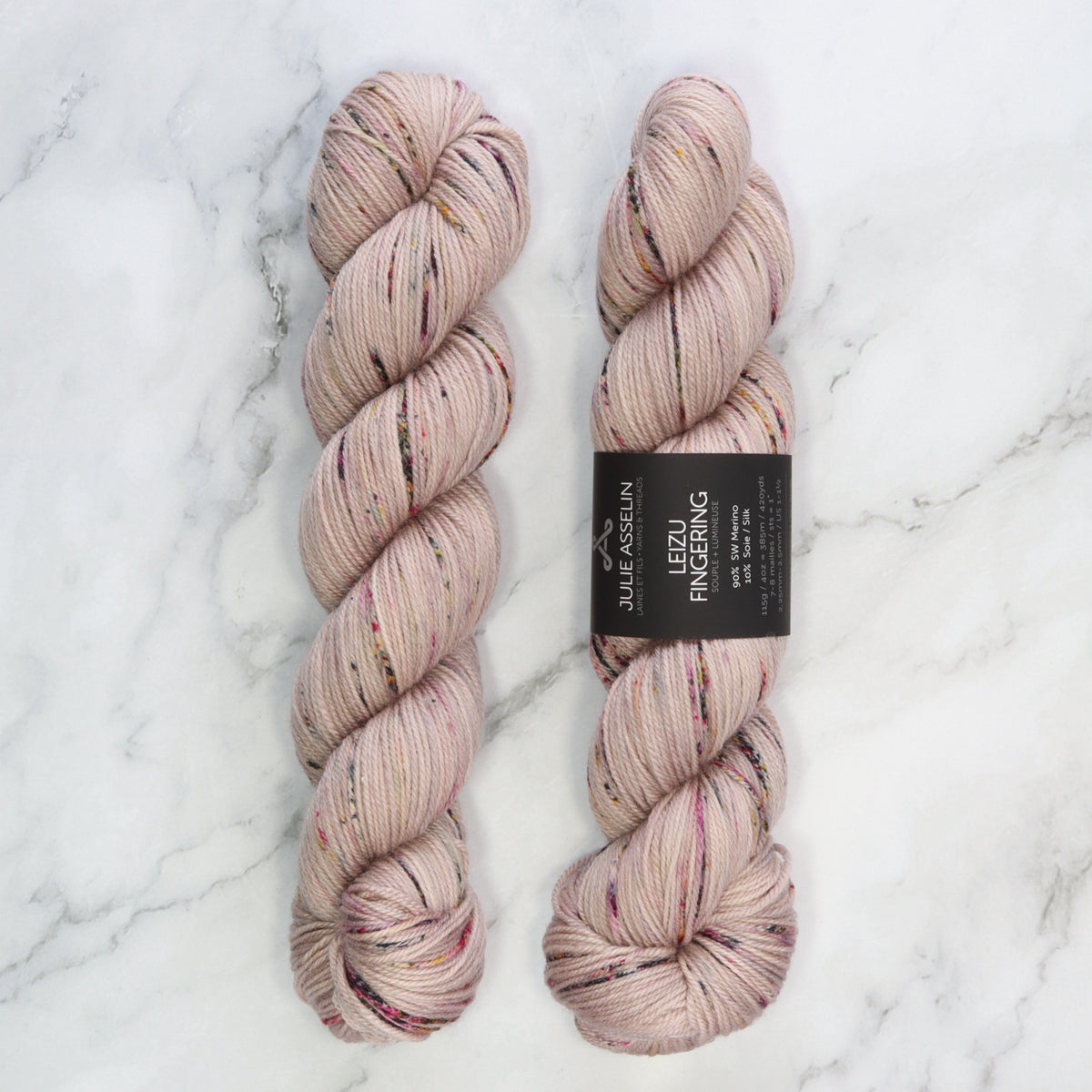 Julie Asselin Leizu Fingering in colourway Fleur Pressees – 4ply weight merino, silk yarn