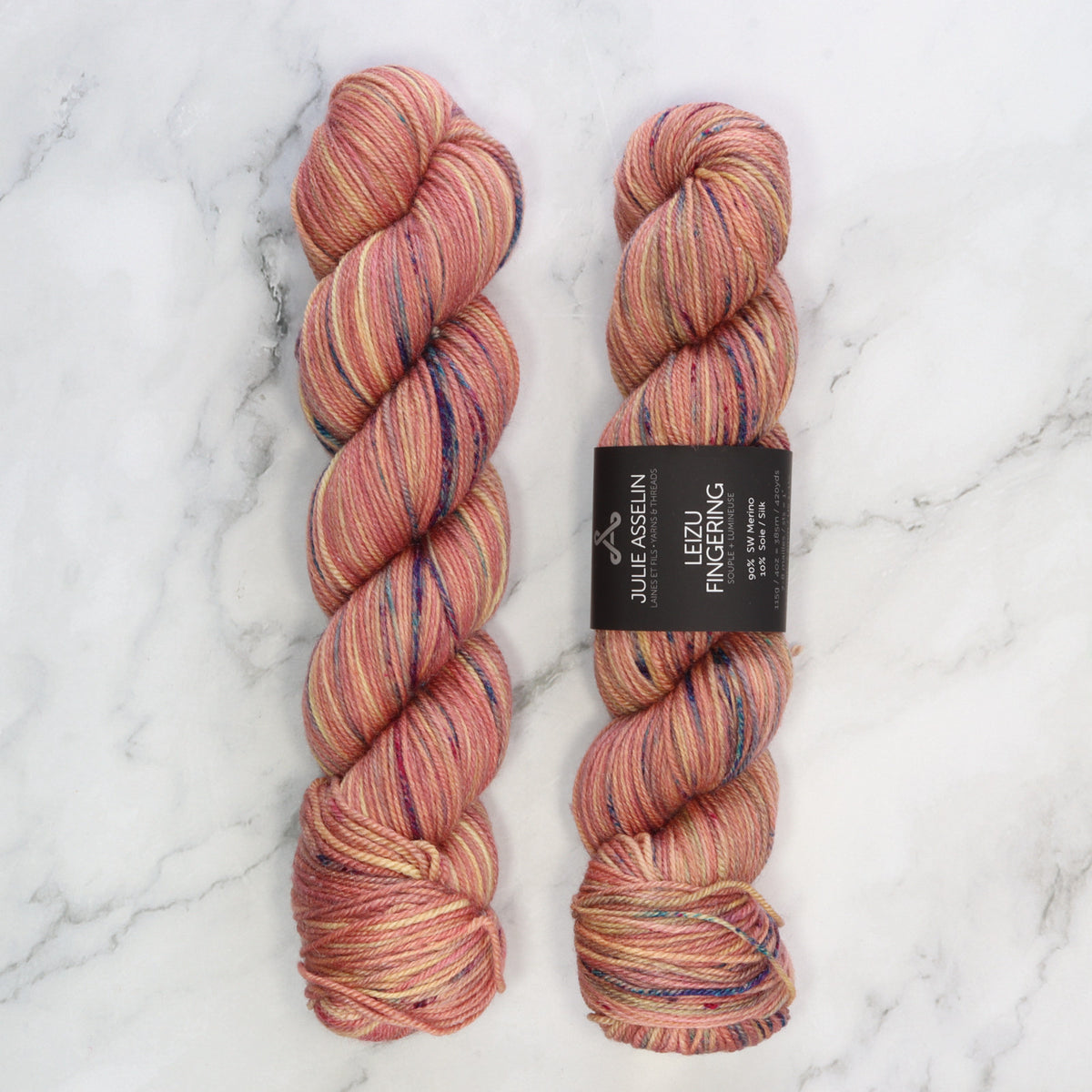 Julie Asselin Leizu Fingering in colourway Potiron – 4ply weight merino, silk yarn