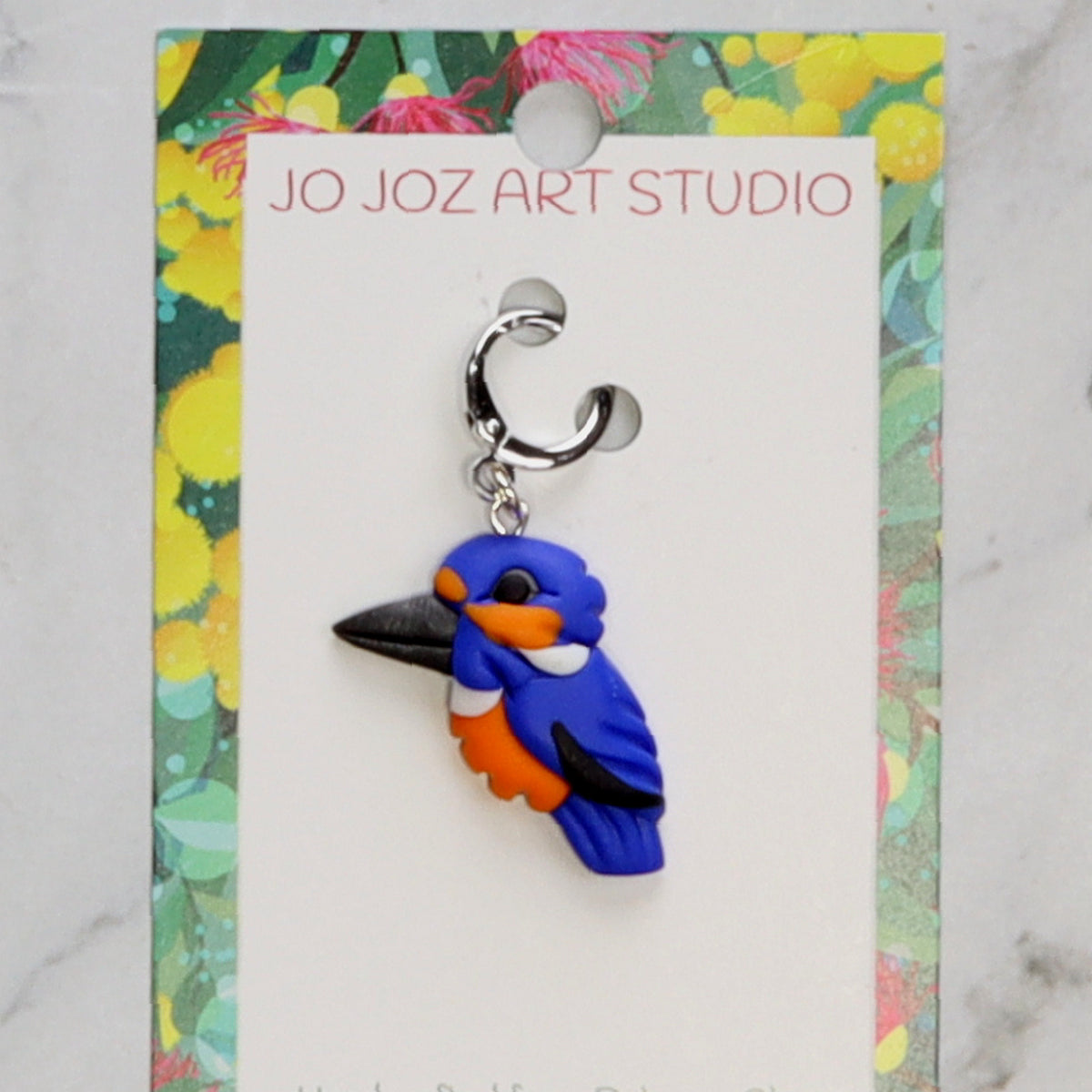 Jo Joz Art Studio Australian Birds Stitch Markers – Azure Kingfisher