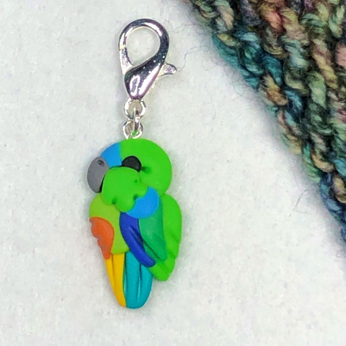 Jo Joz Art Studio Australian Birds Stitch Markers – Orange Bellied Parrot
