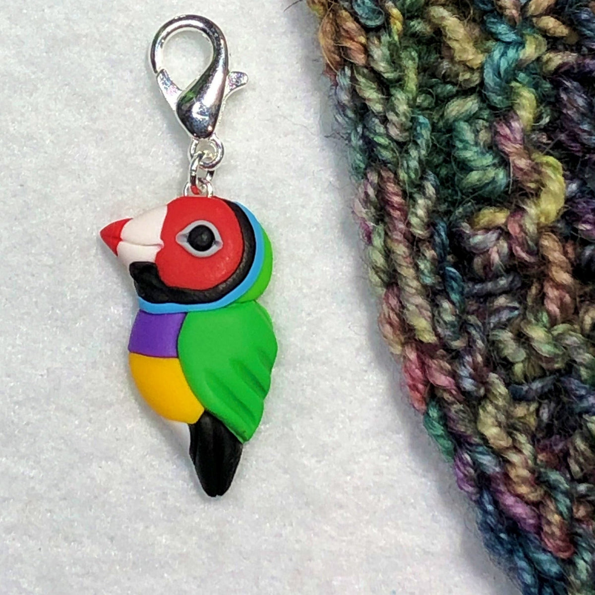 Jo Joz Art Studio Australian Birds Stitch Markers – Red Face Gouldian Finch