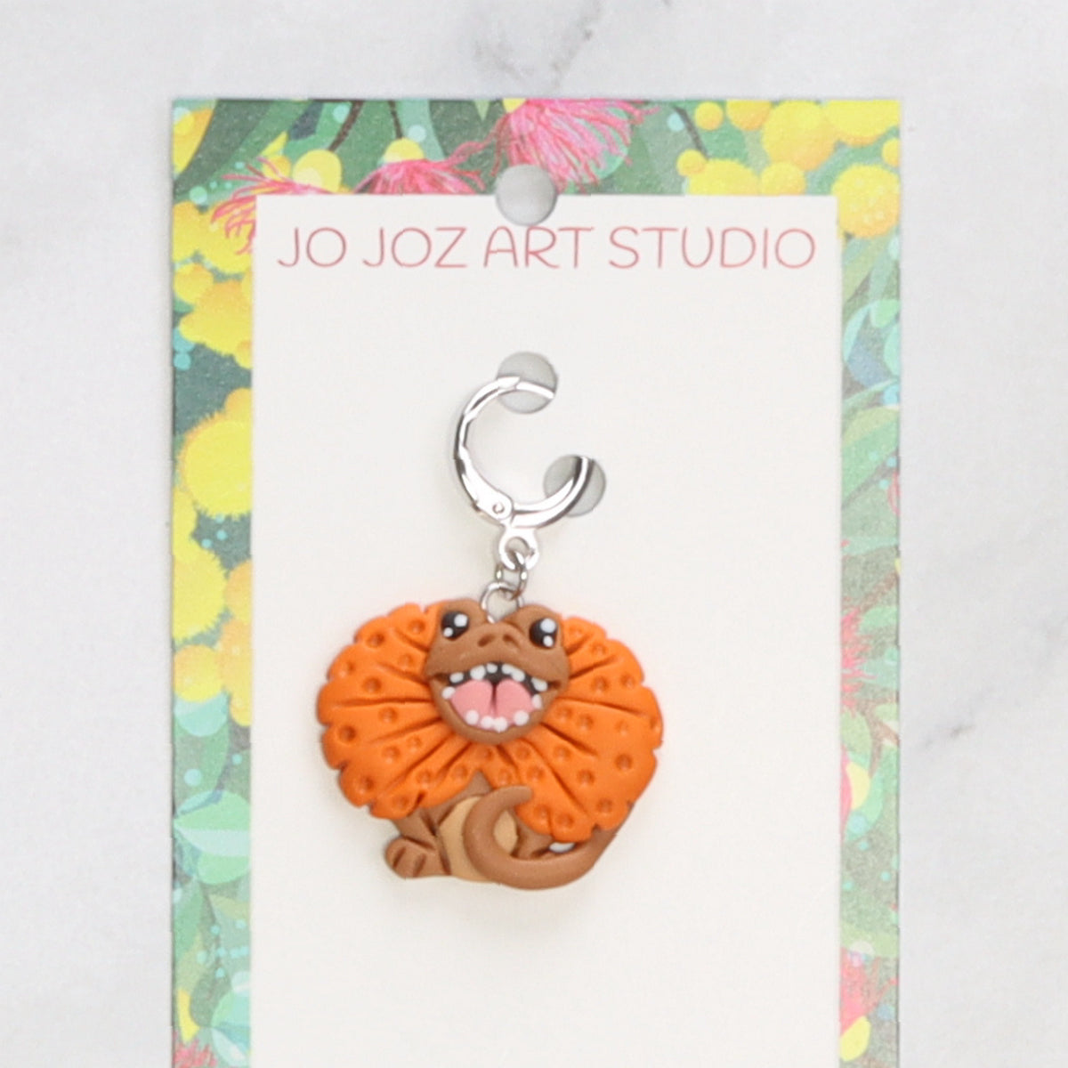 Jo Joz Art Studio Reptiles Stitch Markers – Frilled Neck Lizard