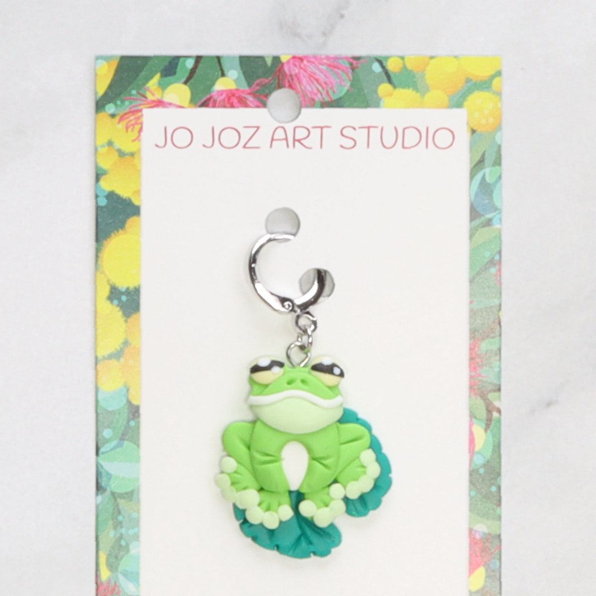 Jo Joz Art Studio Reptiles Stitch Markers – White Lipped Green Tree Frog