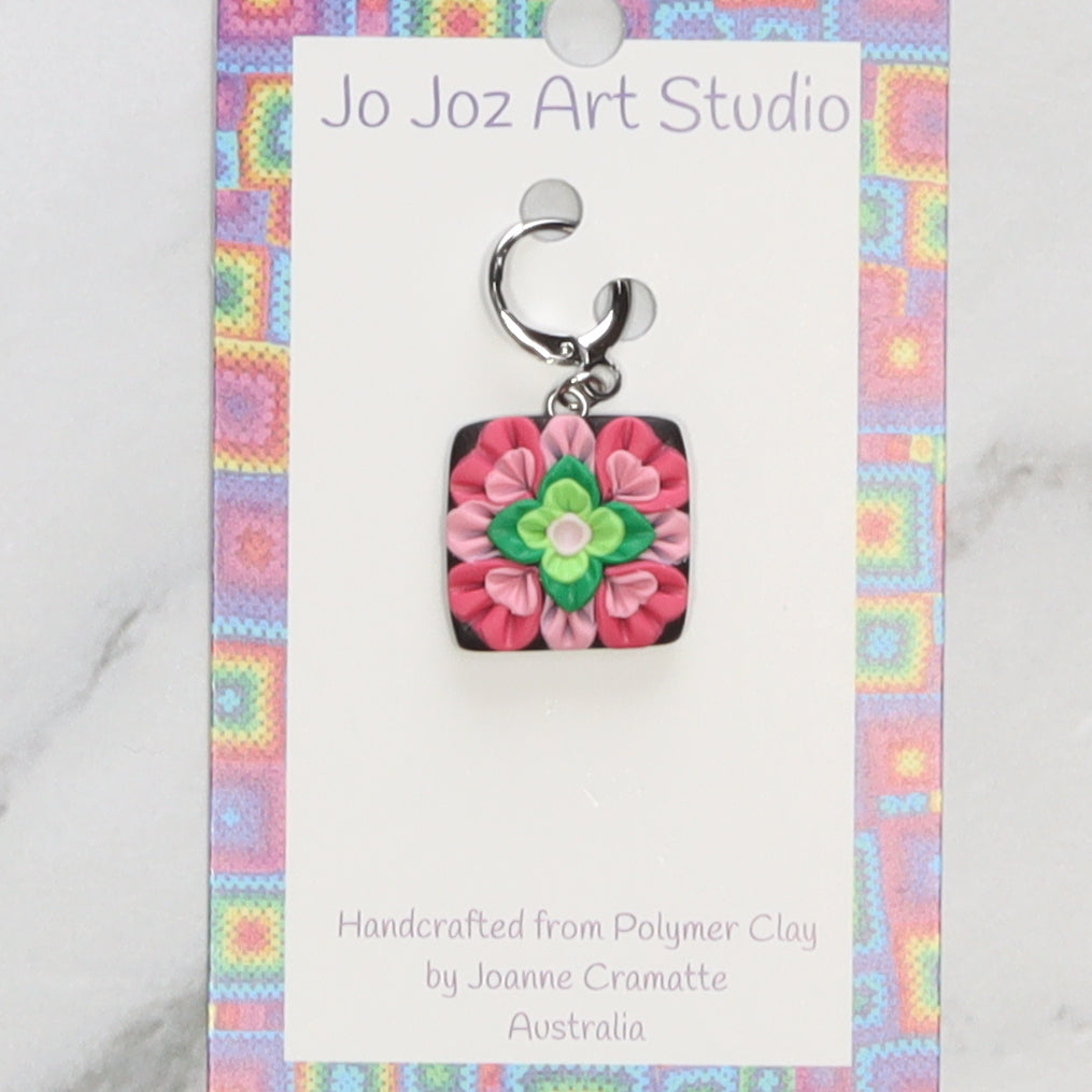 Jo Joz Art Studio Granny Square Pink/Green Stitch Markers – view 4