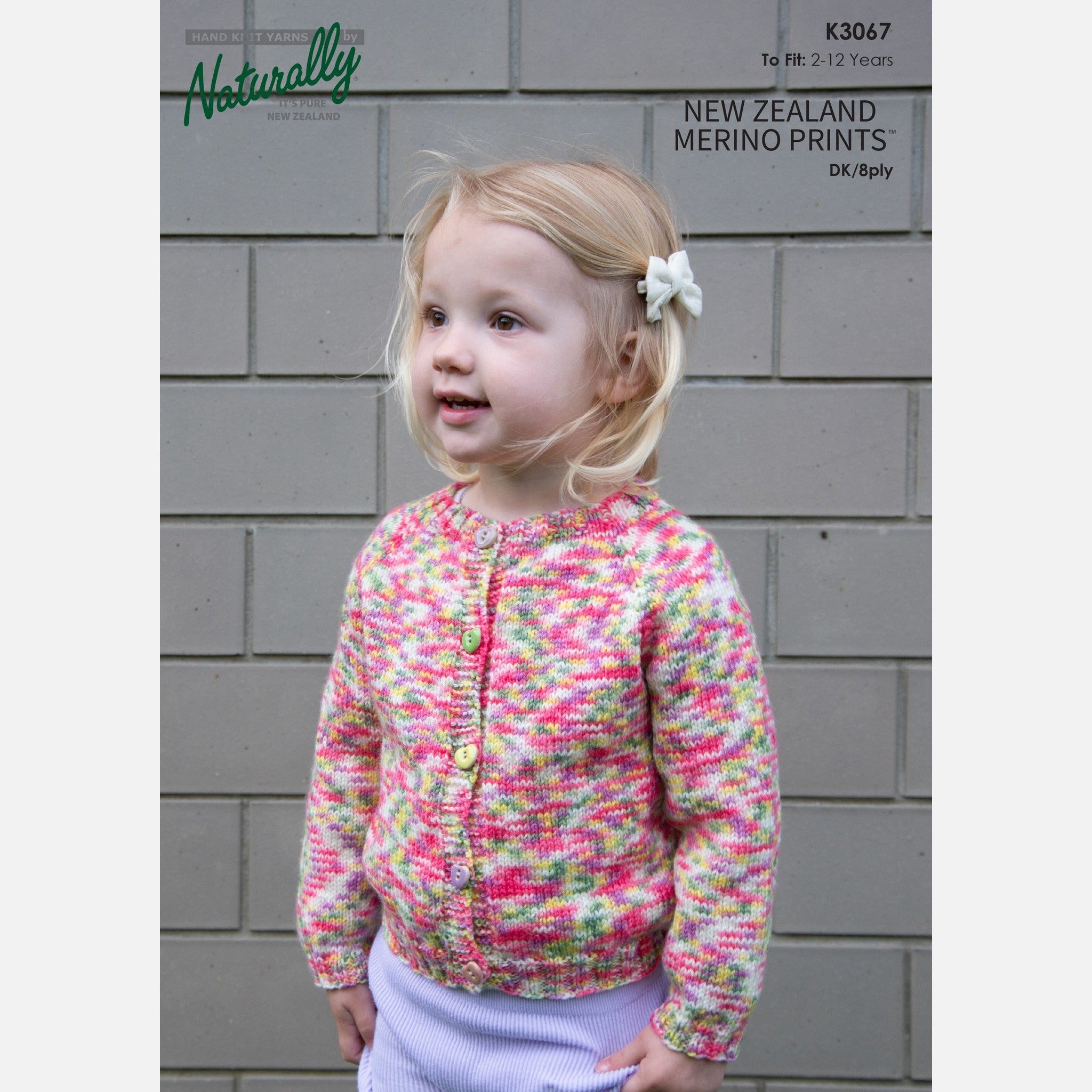 K3067 Child Cardigan Merino Prints Pattern by Naturally