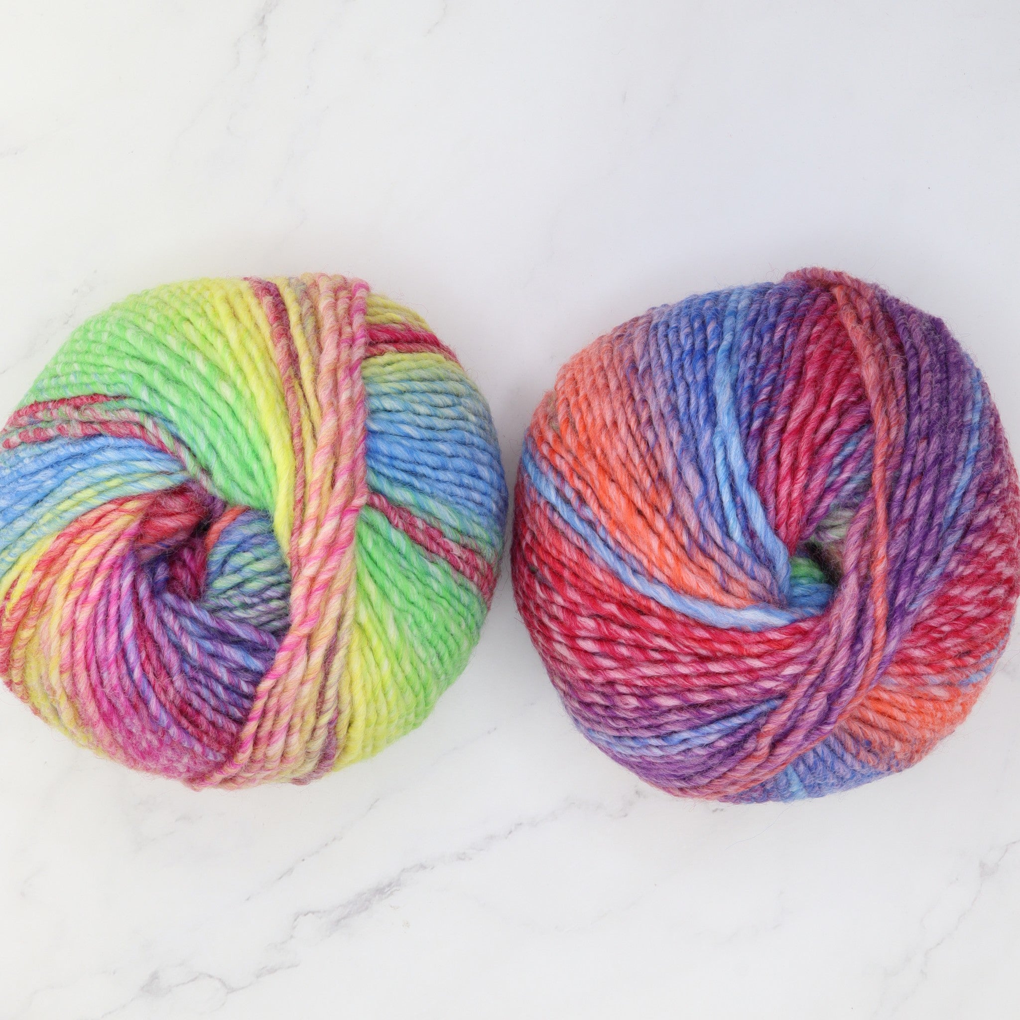 Katia Azteca in colourway Purple to Lime – 10ply weight wool, acrylic yarn