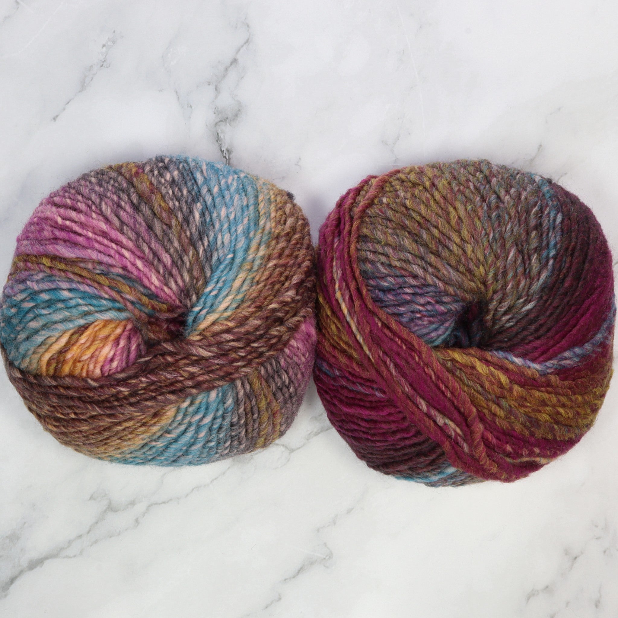 Katia Azteca in colourway Mustard-Lilac-Brown – 10ply weight wool, acrylic yarn