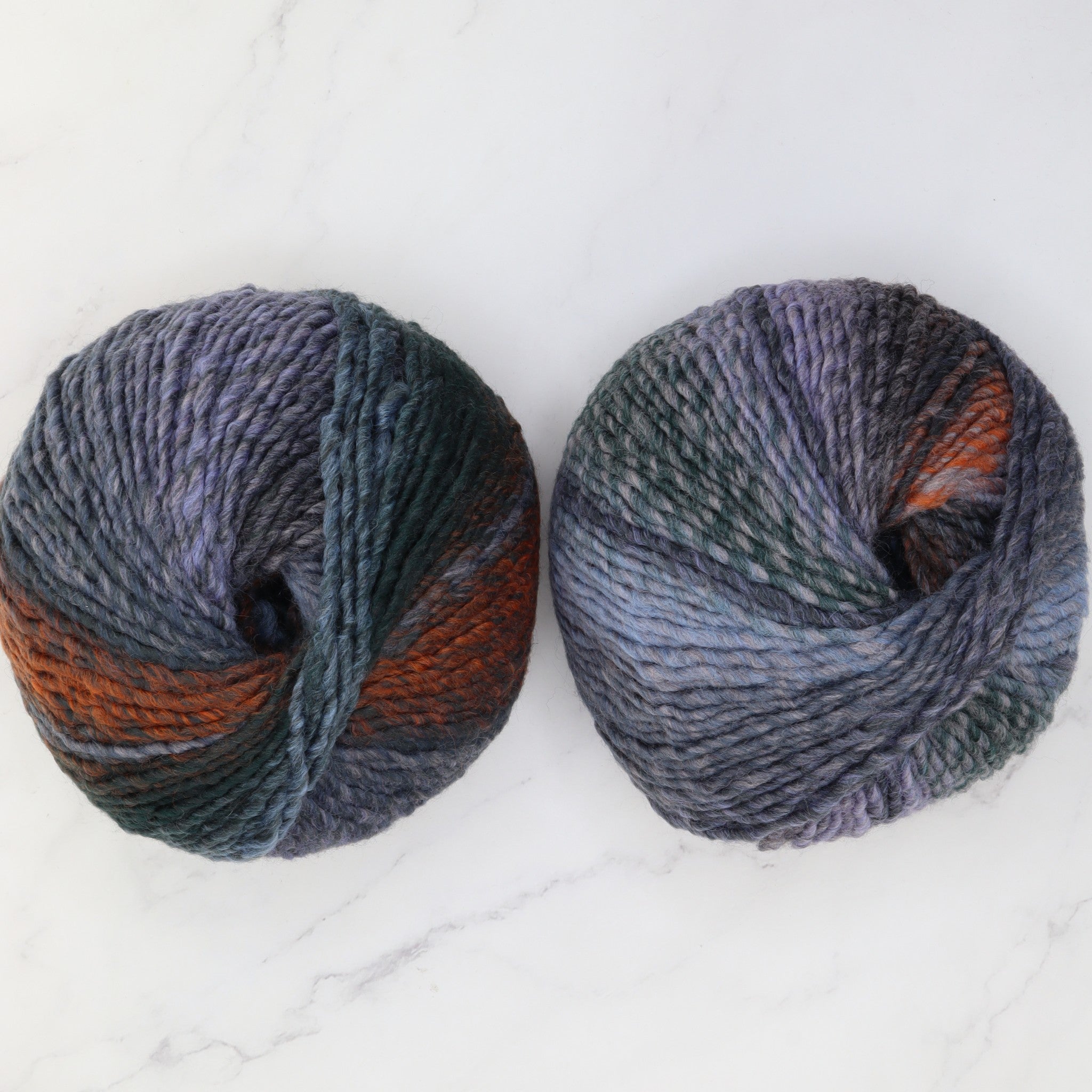 Katia Azteca in colourway Petrol to Rust – 10ply weight wool, acrylic yarn