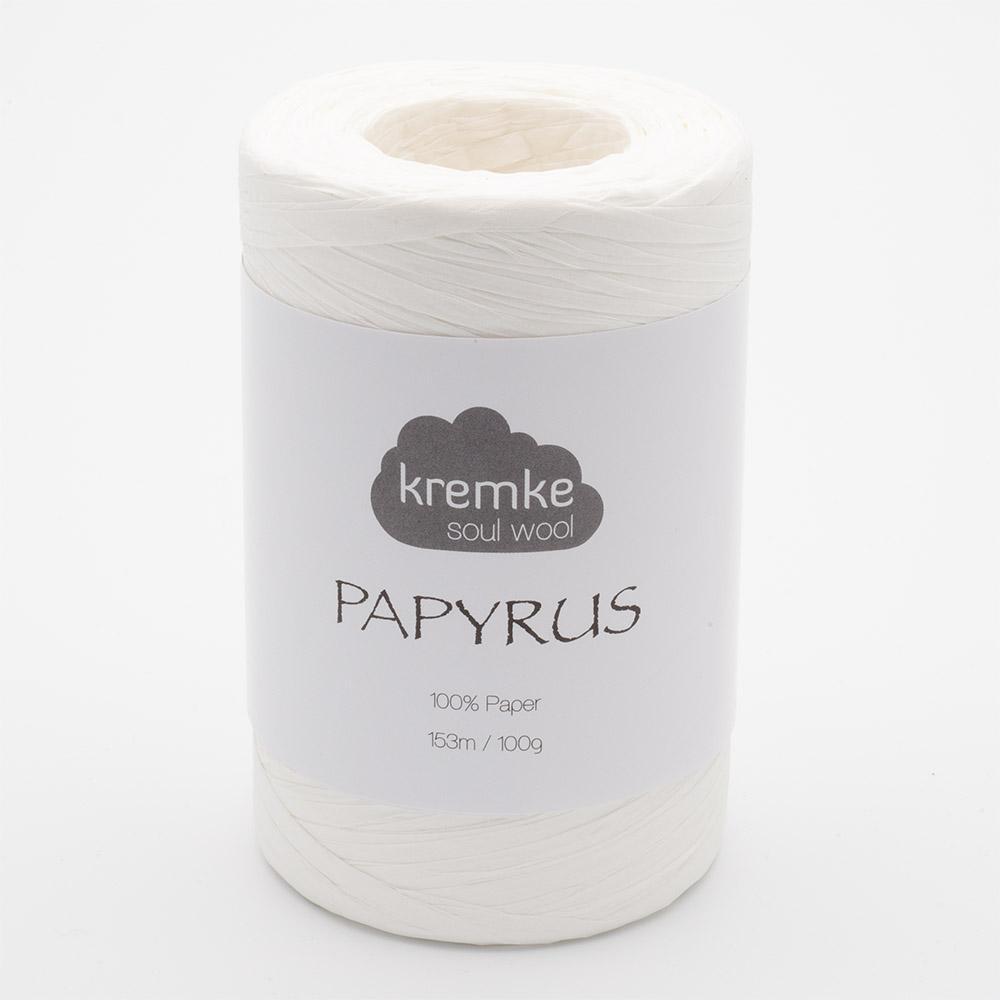 Kremke Soul Wool Papyrus in colourway White – 8ply weight paper yarn