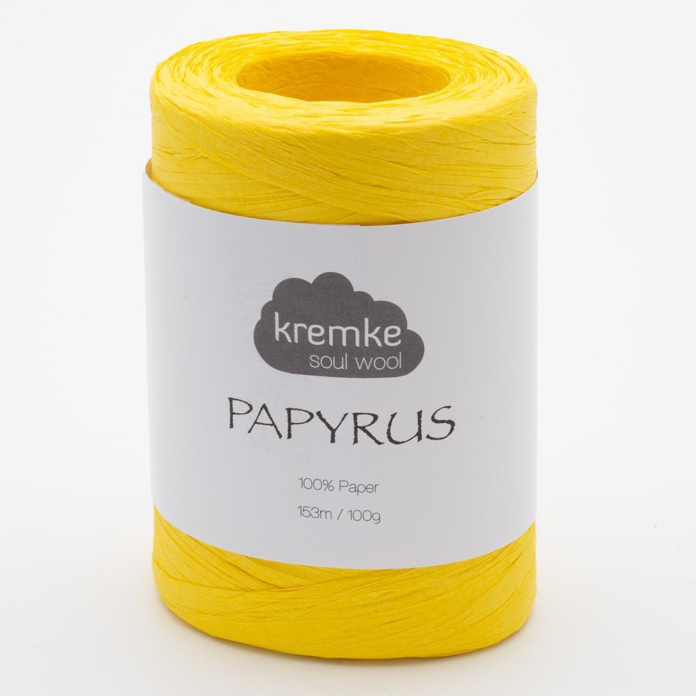 Kremke Soul Wool Papyrus in colourway Sunshine Yellow – 8ply weight paper yarn