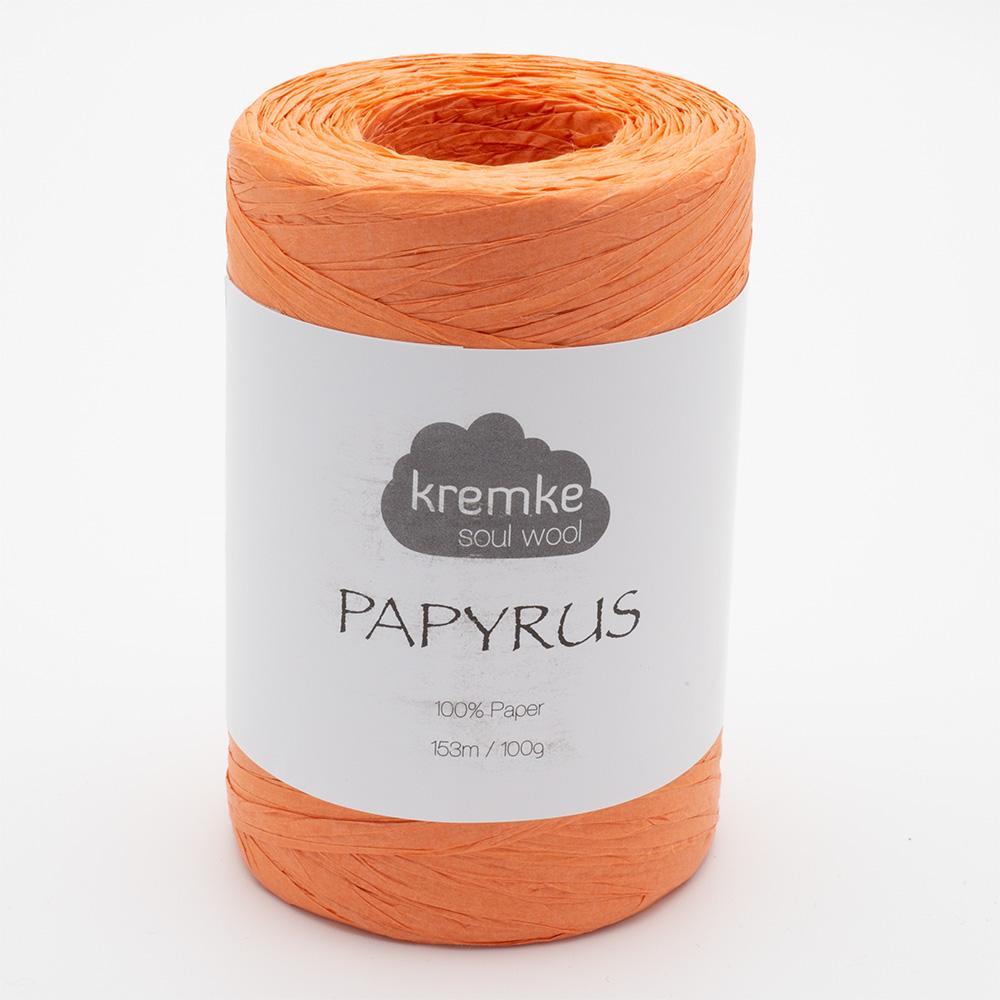 Kremke Soul Wool Papyrus in colourway Clementine – 8ply weight paper yarn