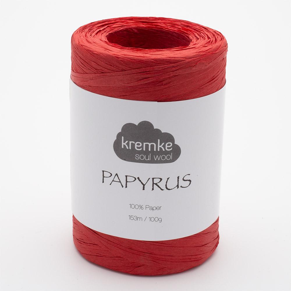 Kremke Soul Wool Papyrus in colourway Red – 8ply weight paper yarn