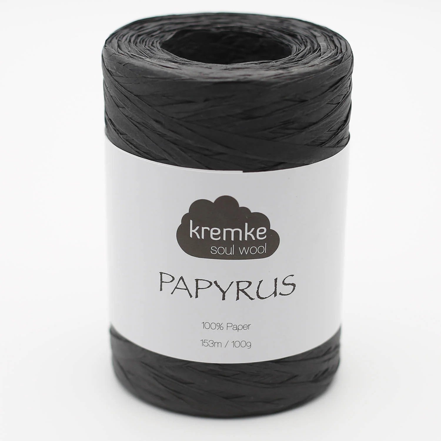 Kremke Soul Wool Papyrus in colourway Black – 8ply weight paper yarn