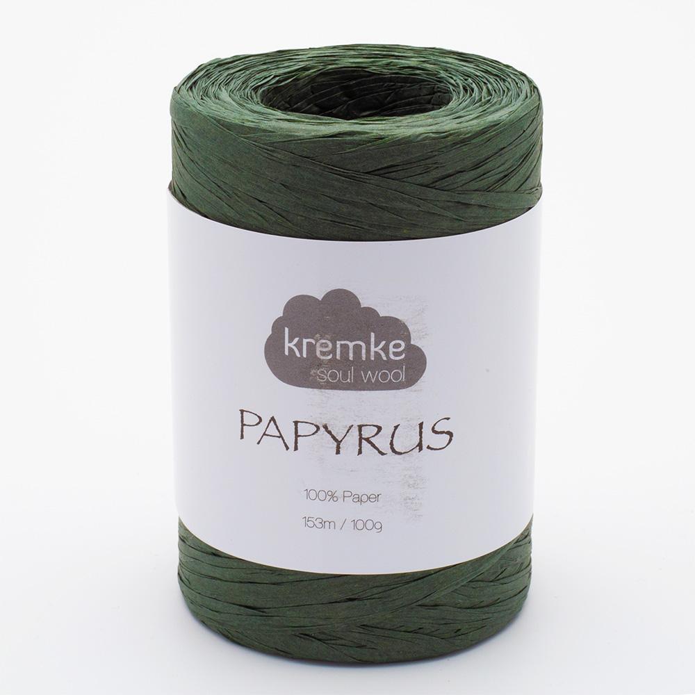 Kremke Soul Wool Papyrus in colourway Forest Green – 8ply weight paper yarn