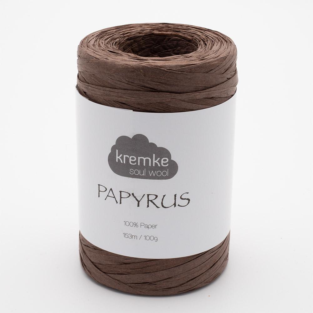 Kremke Soul Wool Papyrus in colourway Chocolate – 8ply weight paper yarn