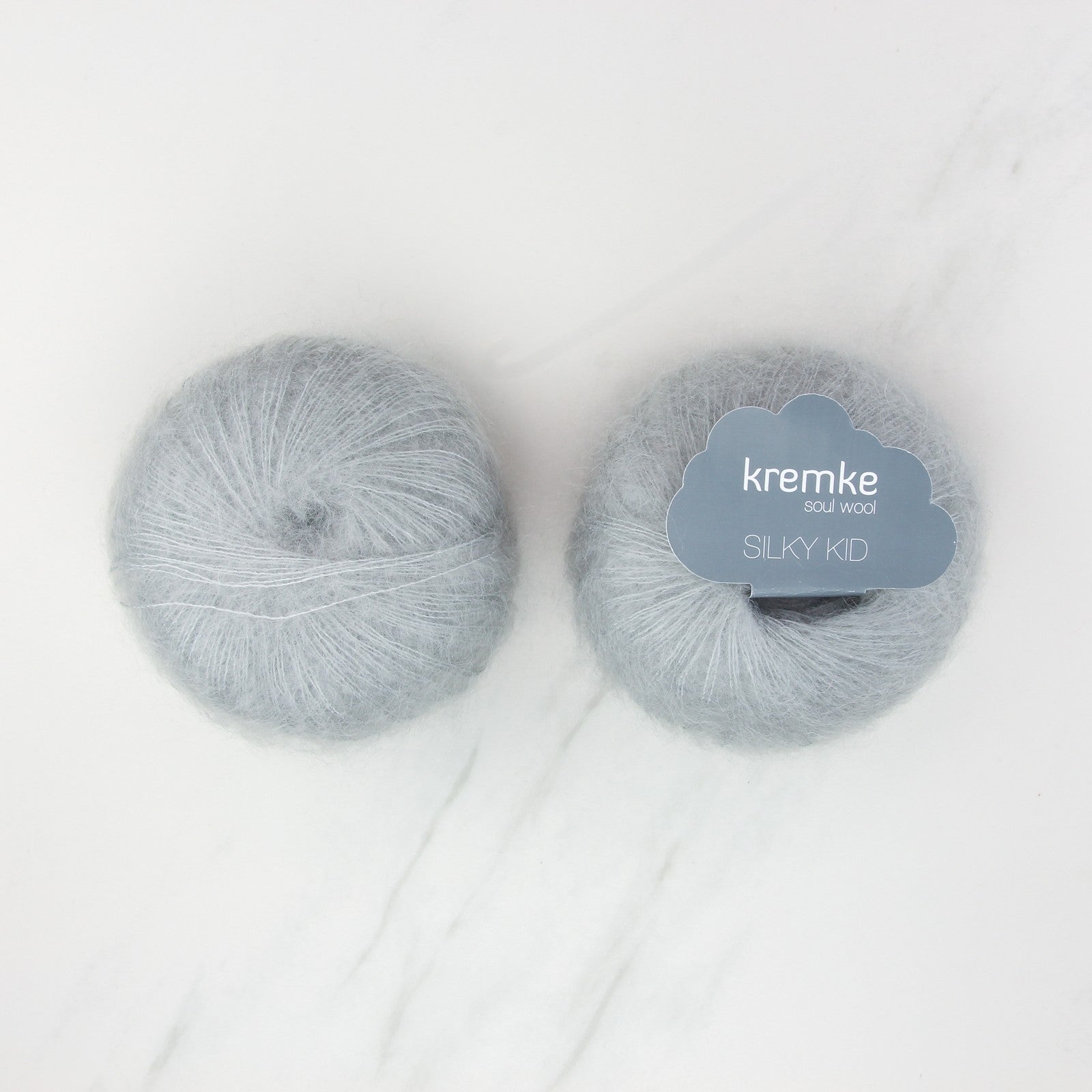 Kremke Soul Wool Silky Kid in colourway 06-058 Fog – 2ply weight mohair, silk yarn