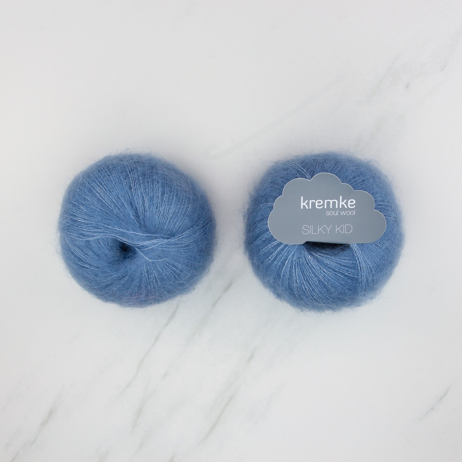 Kremke Soul Wool Silky Kid in colourway 06-071 Jeans Blue – 2ply weight mohair, silk yarn