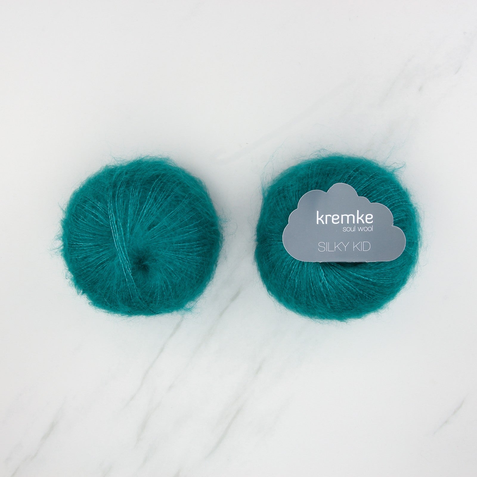 Kremke Soul Wool Silky Kid in colourway 07-088 Seagreen – 2ply weight mohair, silk yarn