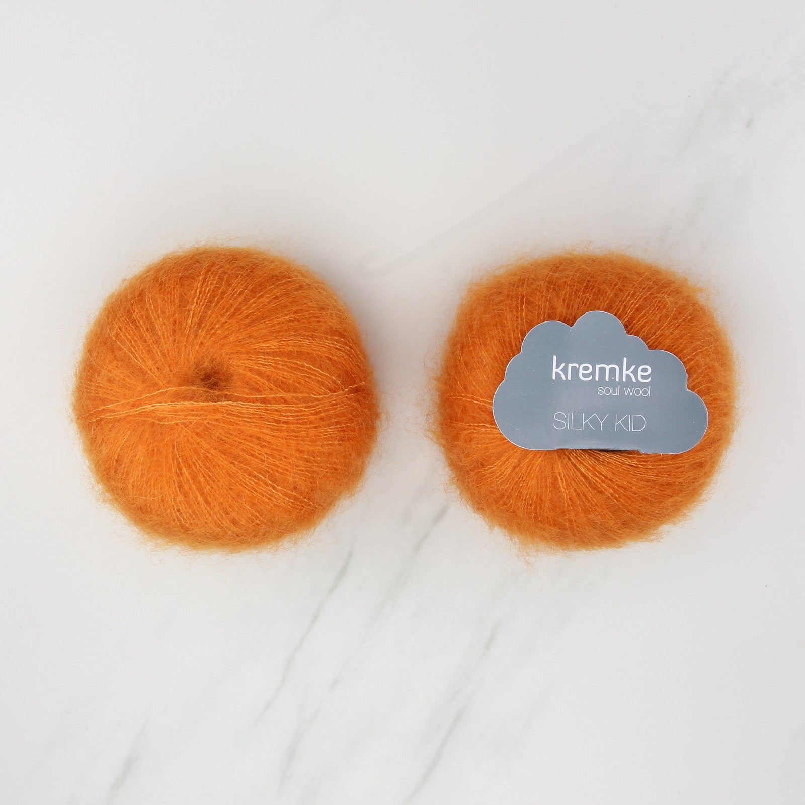 Kremke Soul Wool Silky Kid in colourway 12-118 Orange – 2ply weight mohair, silk yarn