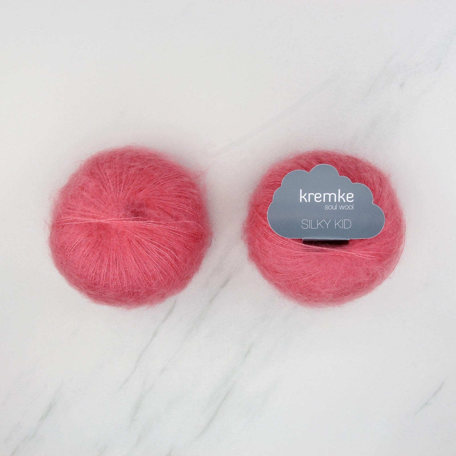 Kremke Soul Wool Silky Kid in colourway 12-169 Coral – 2ply weight mohair, silk yarn