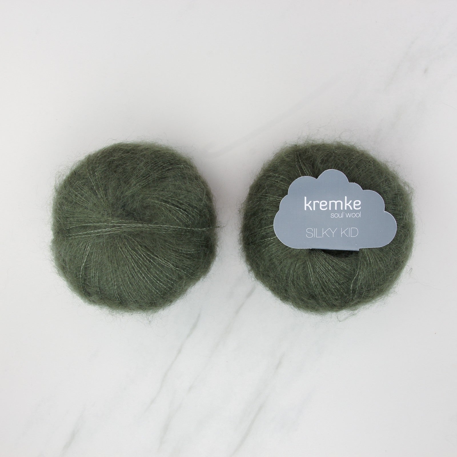 Kremke Soul Wool Silky Kid in colourway 16-665 Hunter Green – 2ply weight mohair, silk yarn
