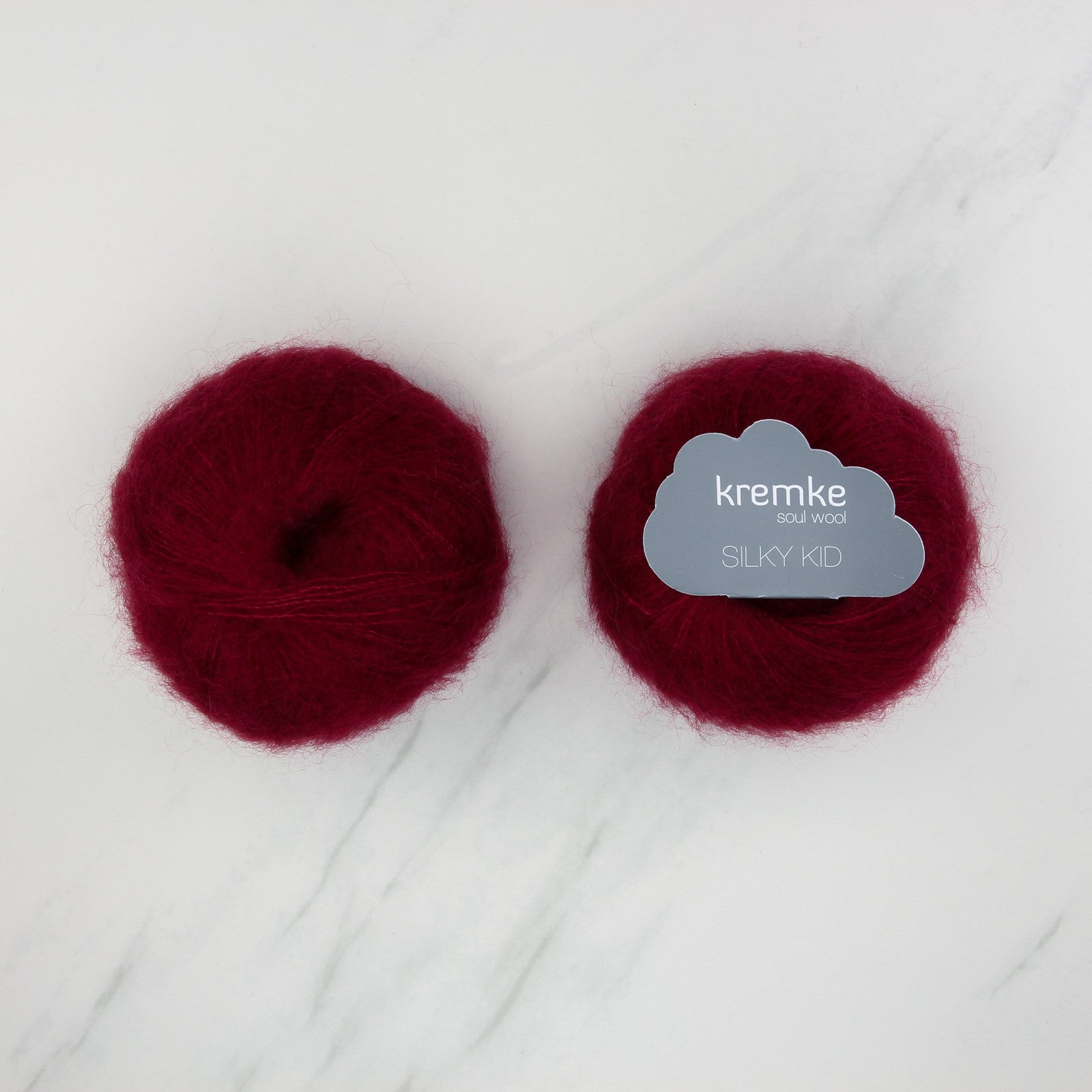 Kremke Soul Wool Silky Kid in colourway 19-052 Bordeaux – 2ply weight mohair, silk yarn