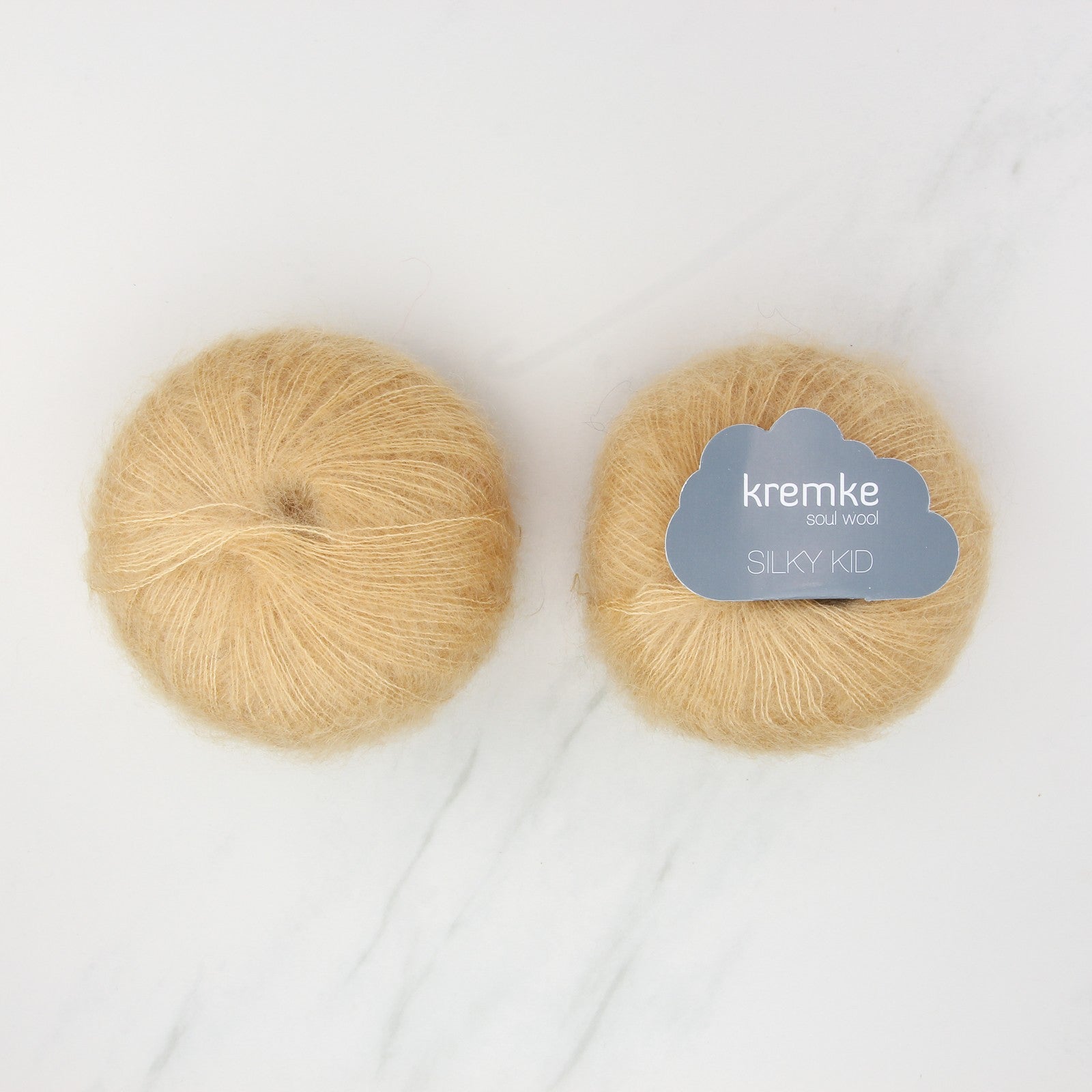 Kremke Soul Wool Silky Kid in colourway 19-056 Light Camel – 2ply weight mohair, silk yarn