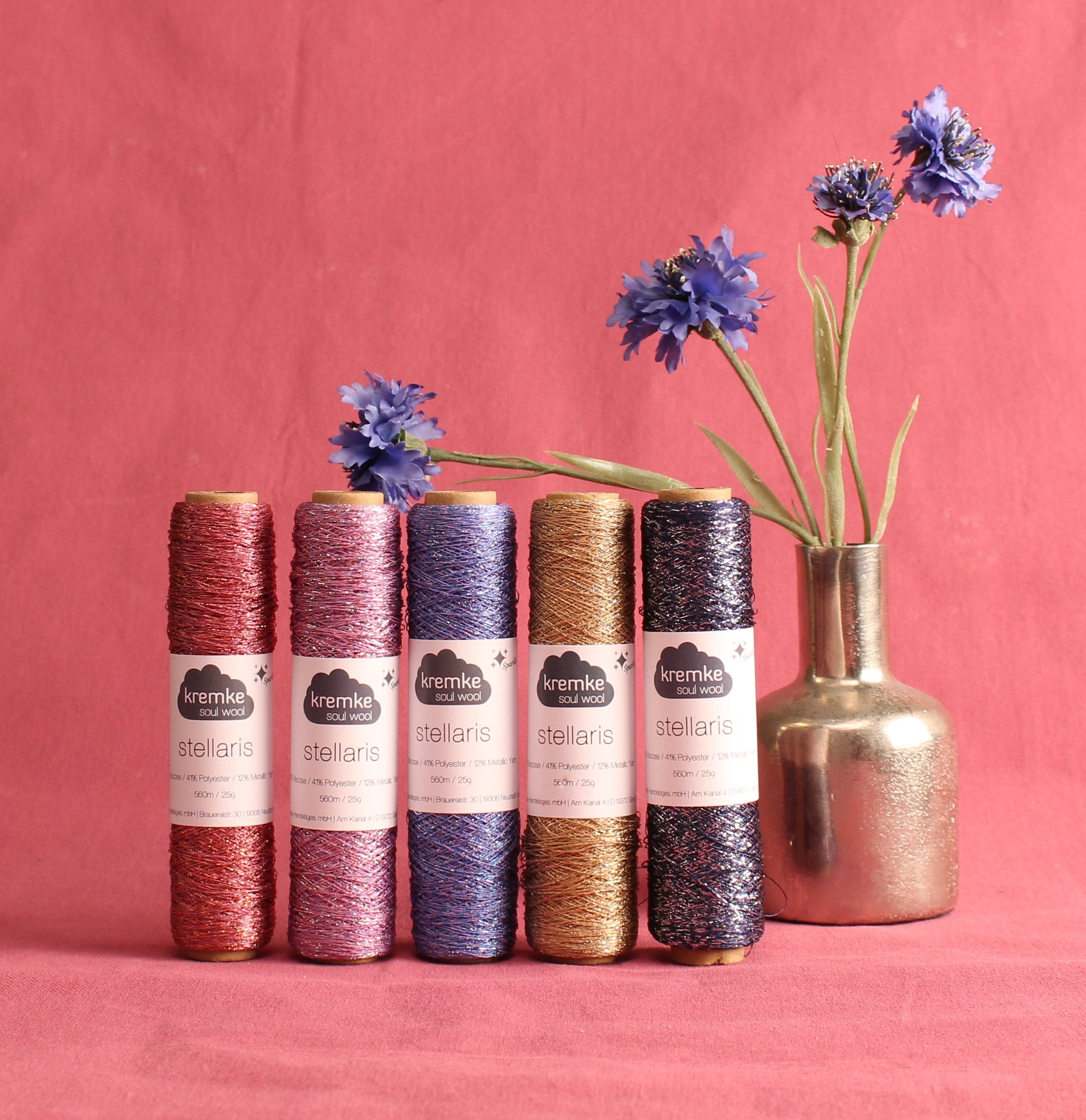 Kremke Soul Wool Stellaris – 2ply weight viscose, polyester, metallic fibre yarn – view 3
