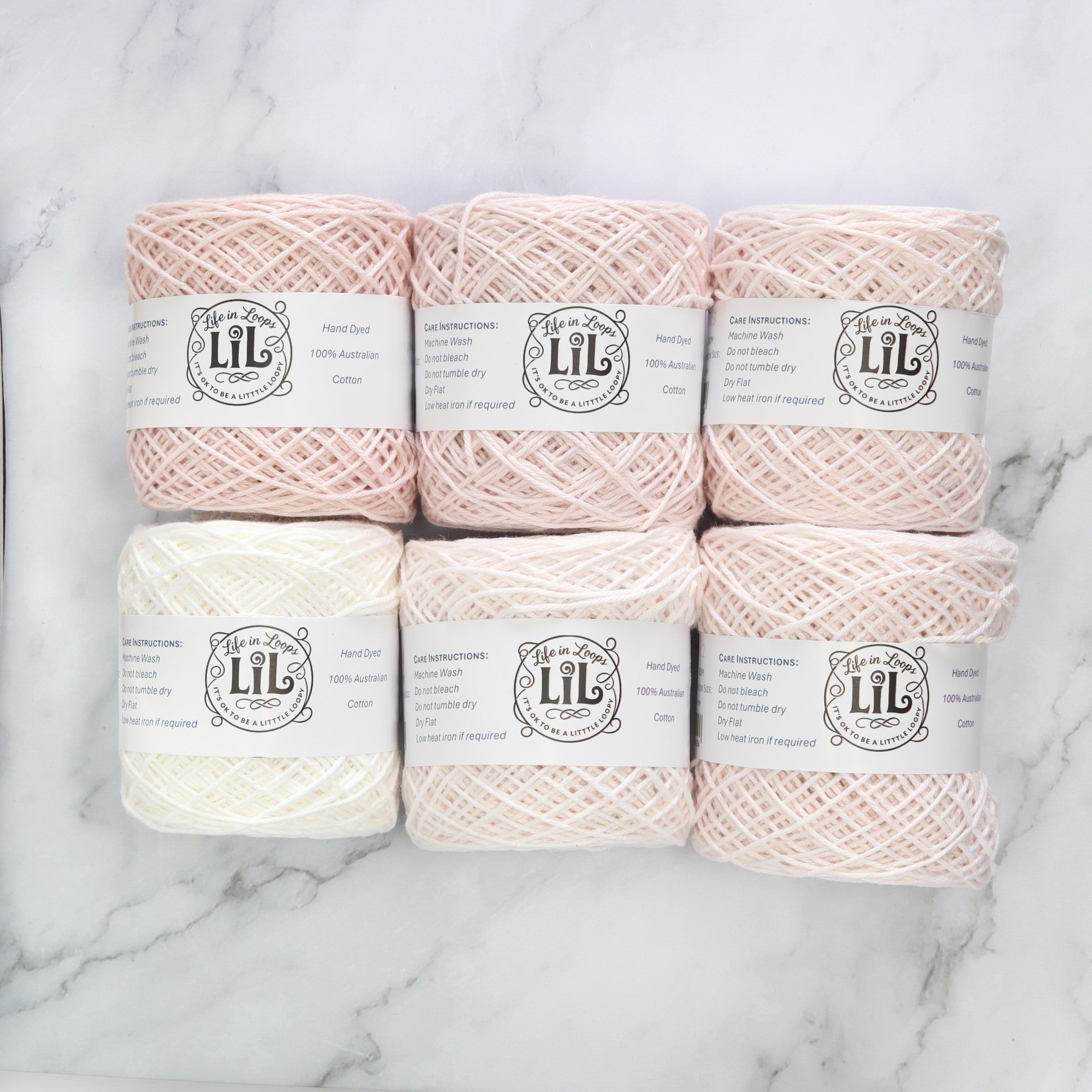 Life in Loops Gradient Yarn Box 4ply in colourway Dusty Pink Ombre – 4ply weight cotton yarn