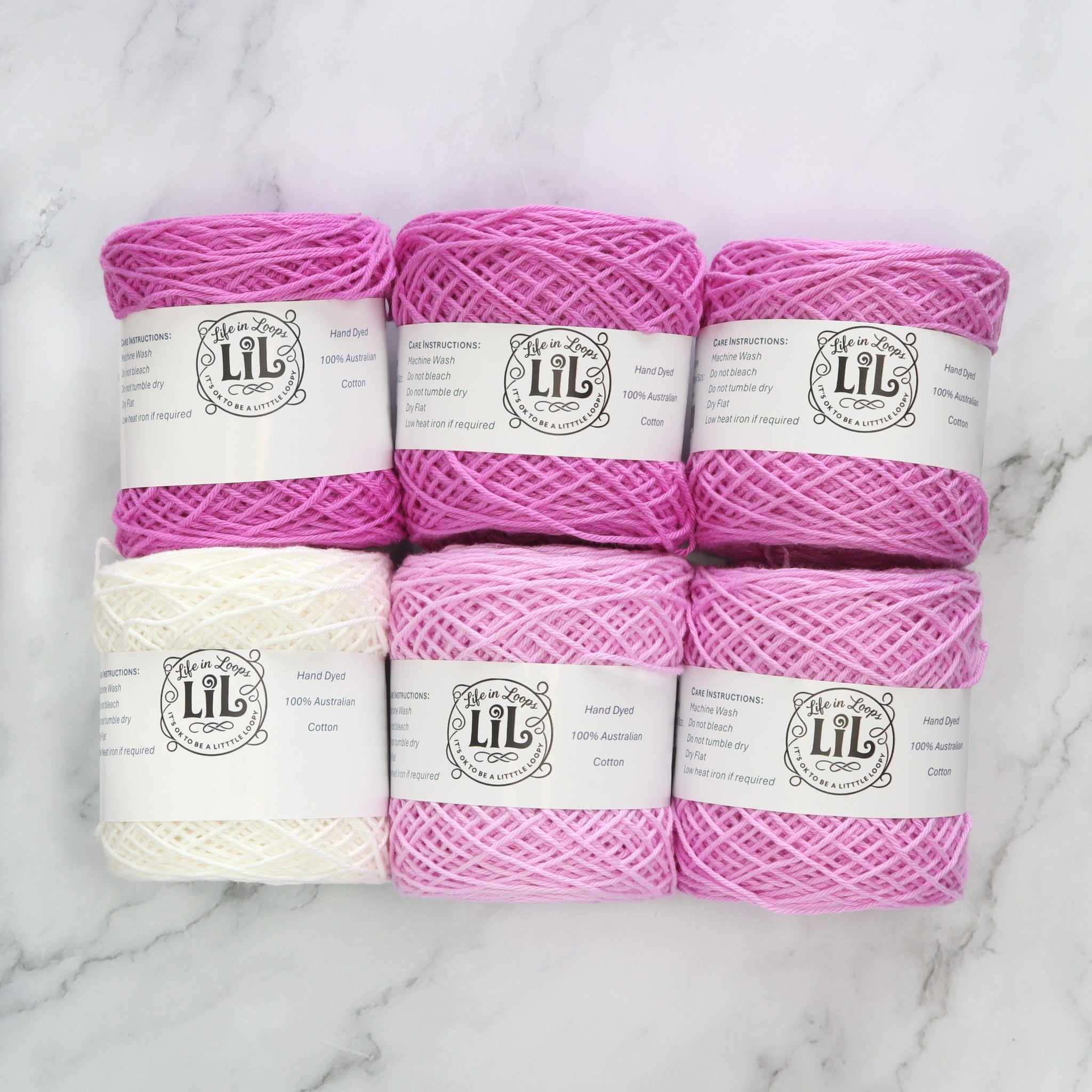 Life in Loops Gradient Yarn Box 8ply in colourway Violet Ombre – 8ply weight cotton yarn