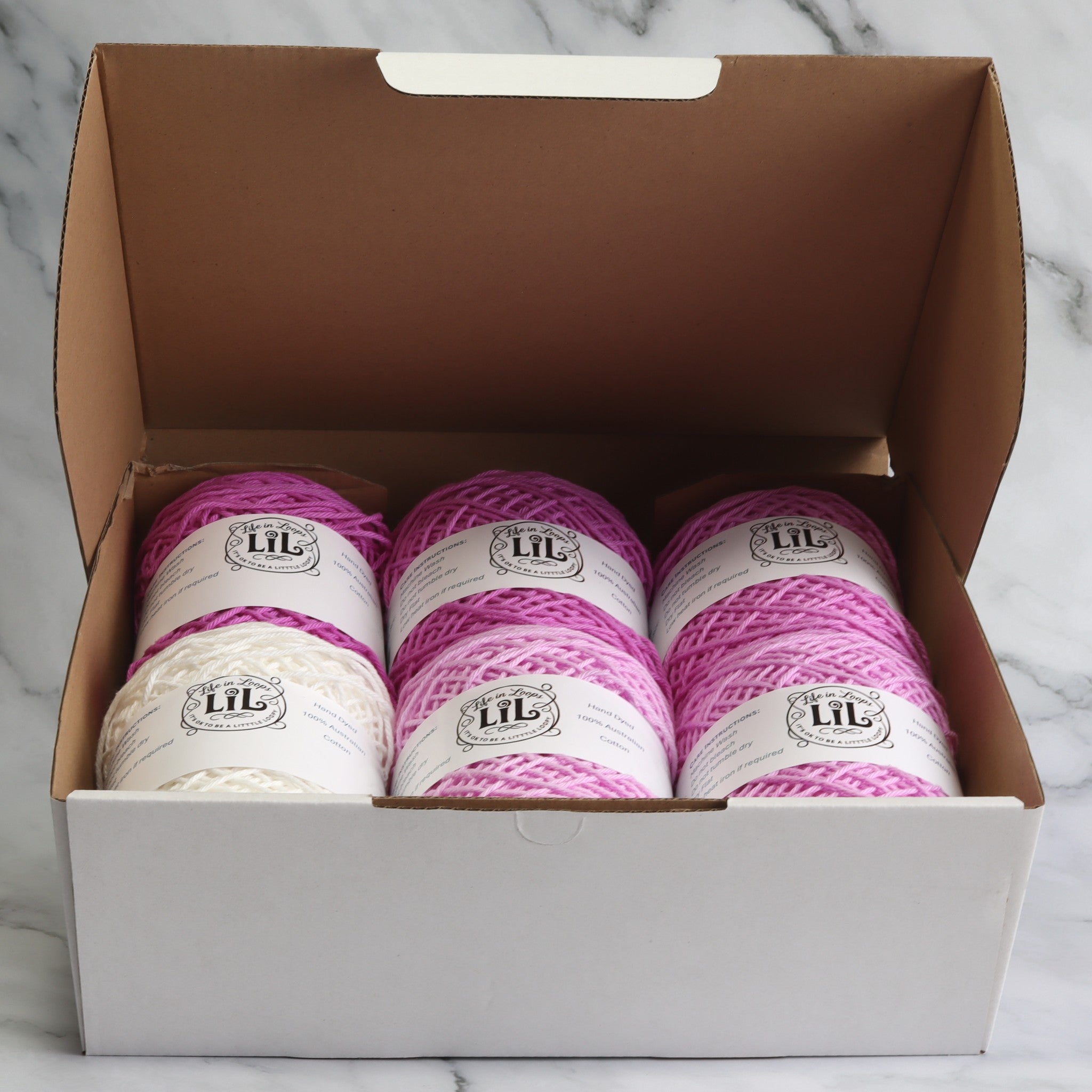 Life in Loops Gradient Yarn Box 4ply – 4ply weight cotton yarn – view 5