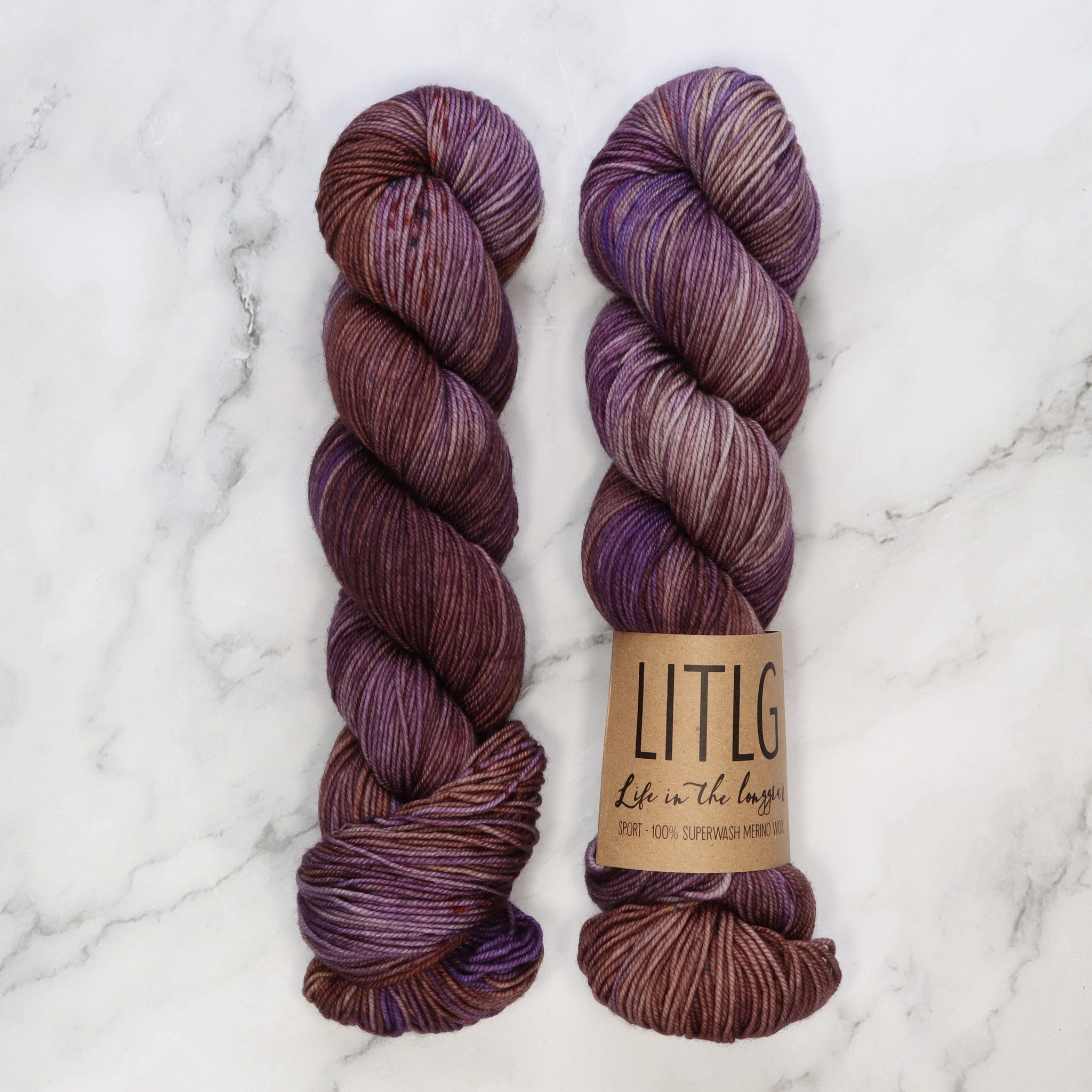 Life in the Long Grass Sport Merino in colourway Treebark – 5ply weight merino yarn